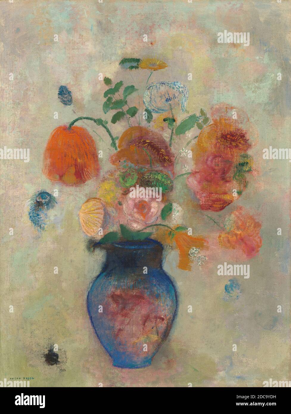 Odilon Redon, (artist), French, 1840 - 1916, Large Vase with Flowers, c. 1912, oil on canvas, overall: 73 x 54.6 cm (28 3/4 x 21 1/2 in.), framed: 98.7 x 79.7 x 6.9 cm (38 7/8 x 31 3/8 x 2 11/16 in Stock Photo