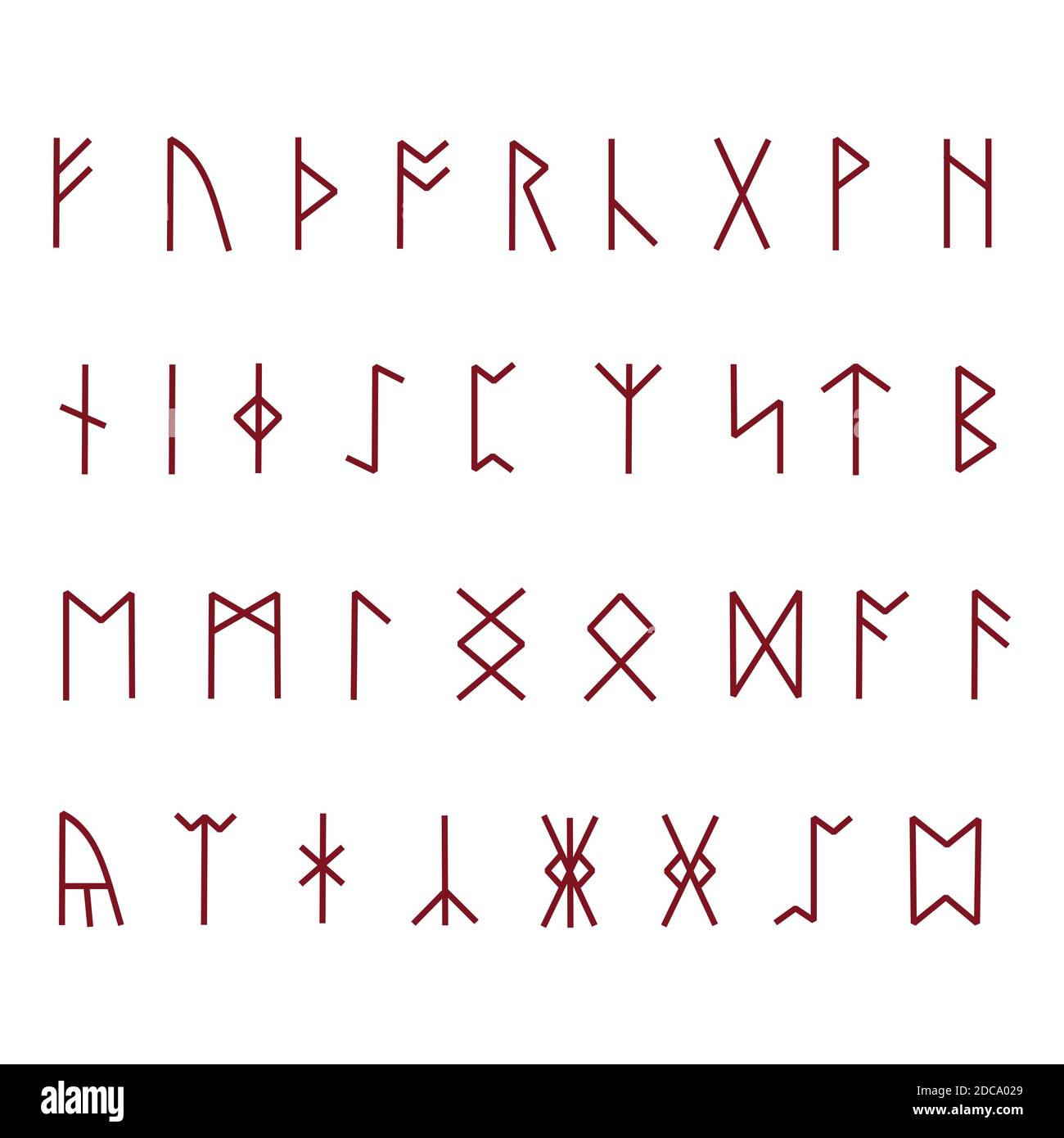 Rune alphabet. Runic gothic letters. Vector illustration Stock Vector