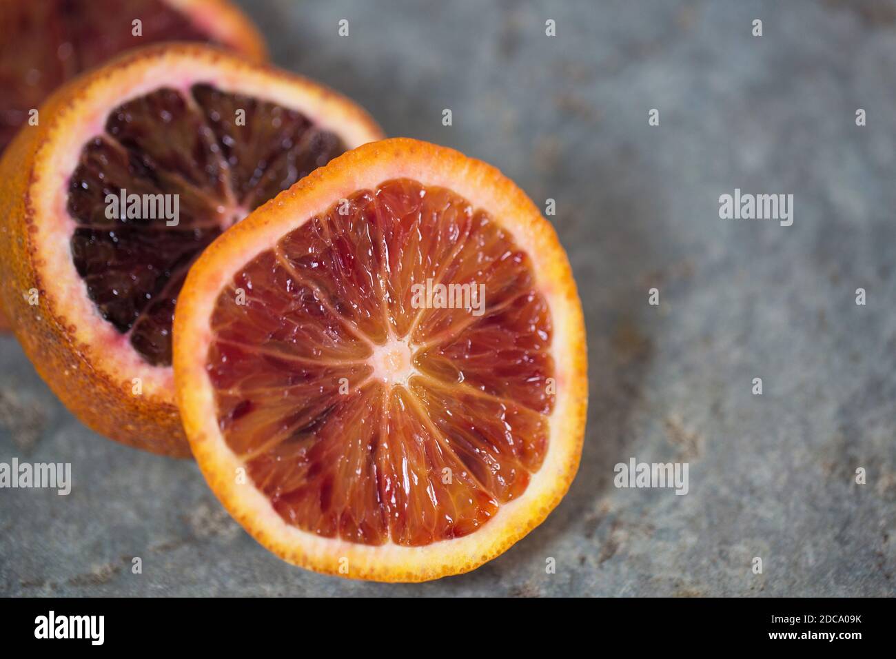 Sliced blood orange fruit. Stock Photo