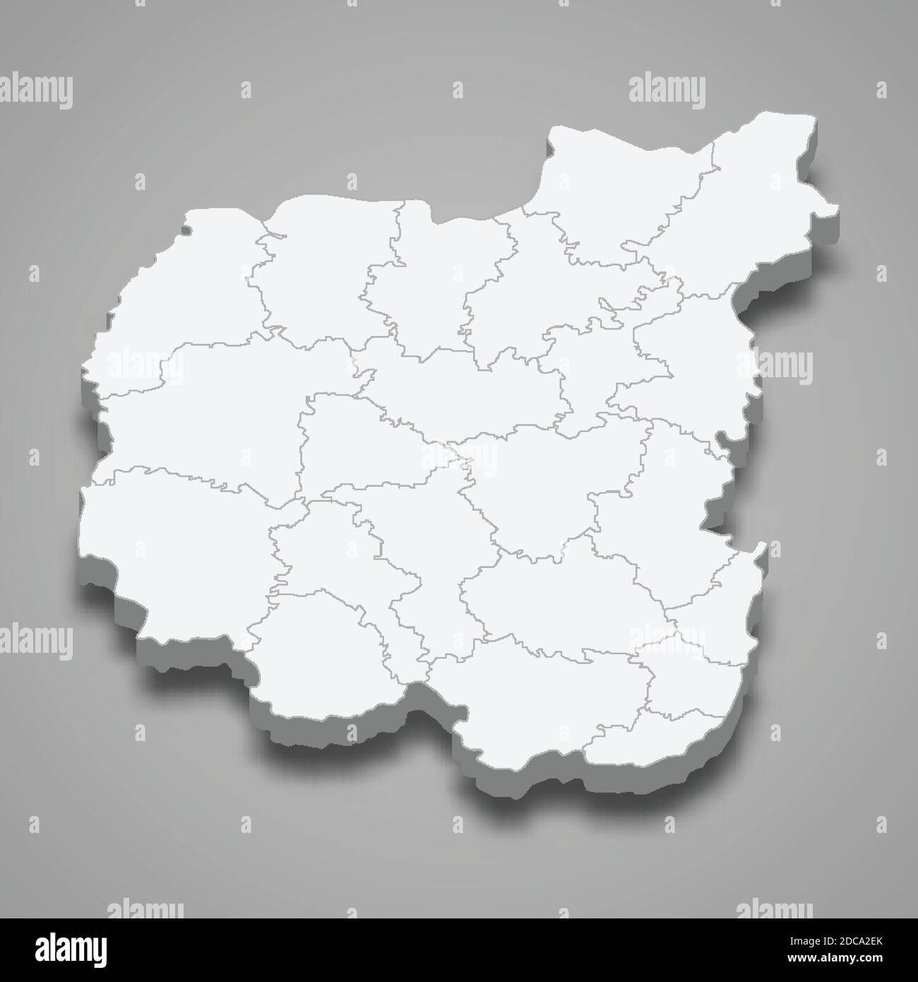 3d isometric map of Chernihiv oblast is a region of Ukraine, vector illustration Stock Vector