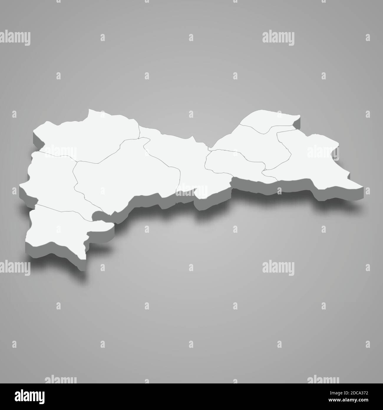 3d isometric map of Erzincan is a province of Turkey, vector illustration Stock Vector