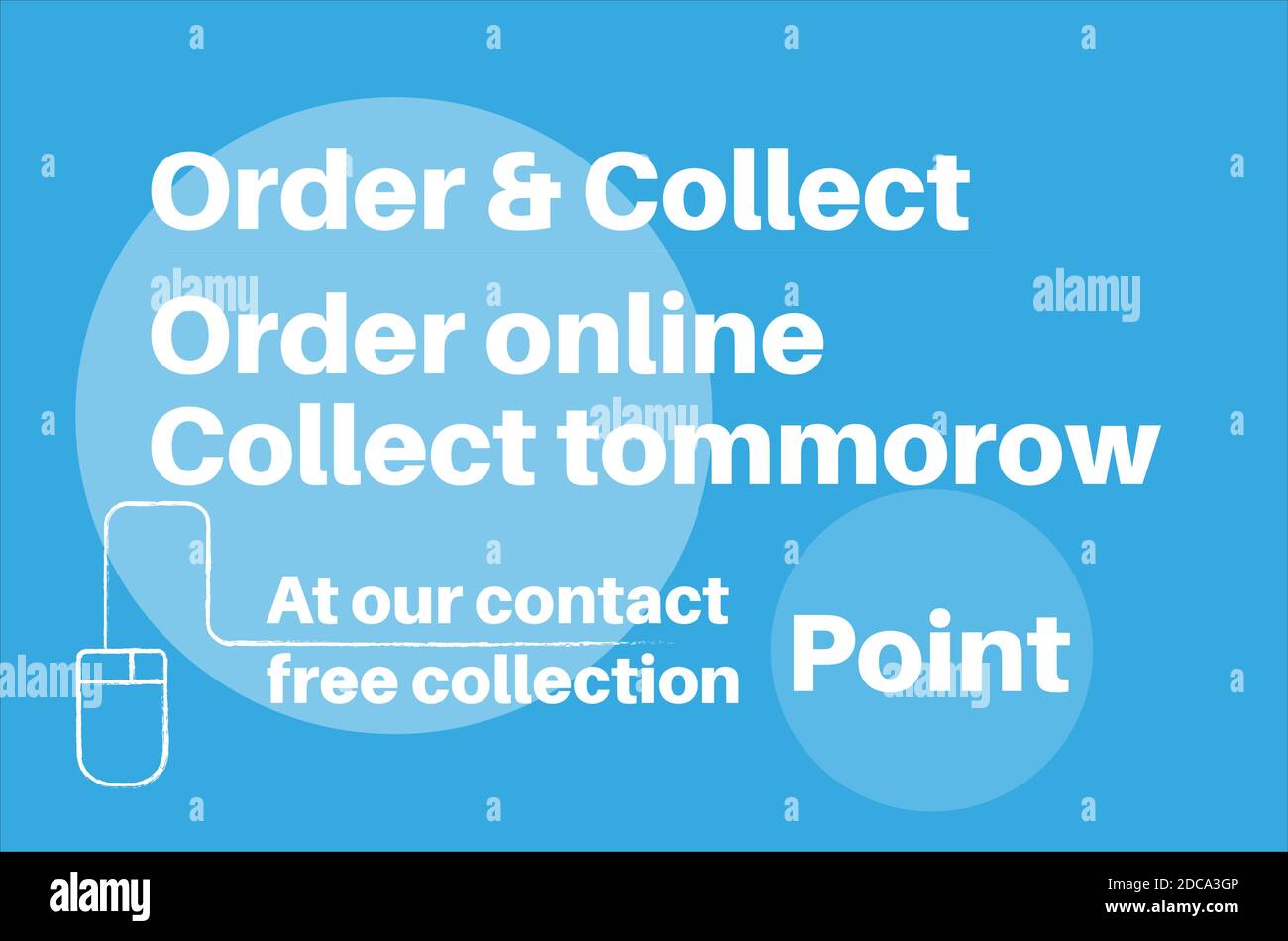 Order and collect contact free collection point vector illustration on a blue background. Stock Vector