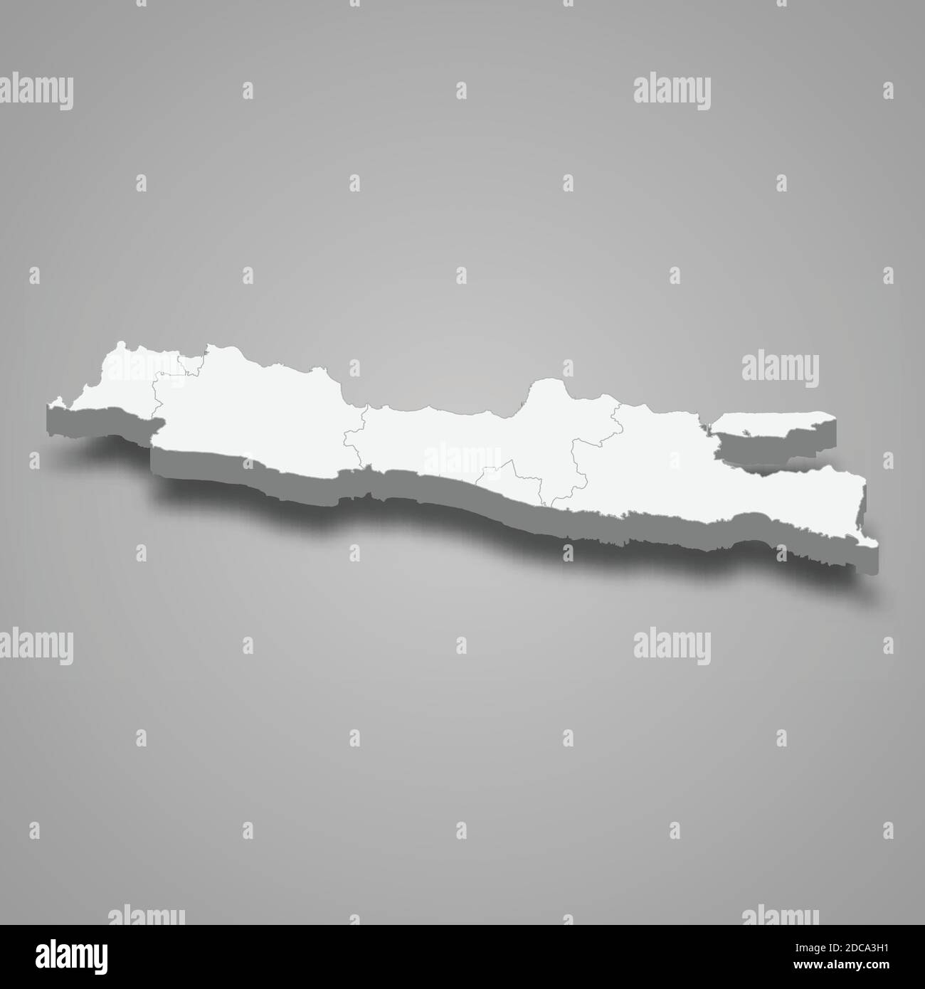 3d isometric map of Java is a island of Indonesia, vector illustration ...