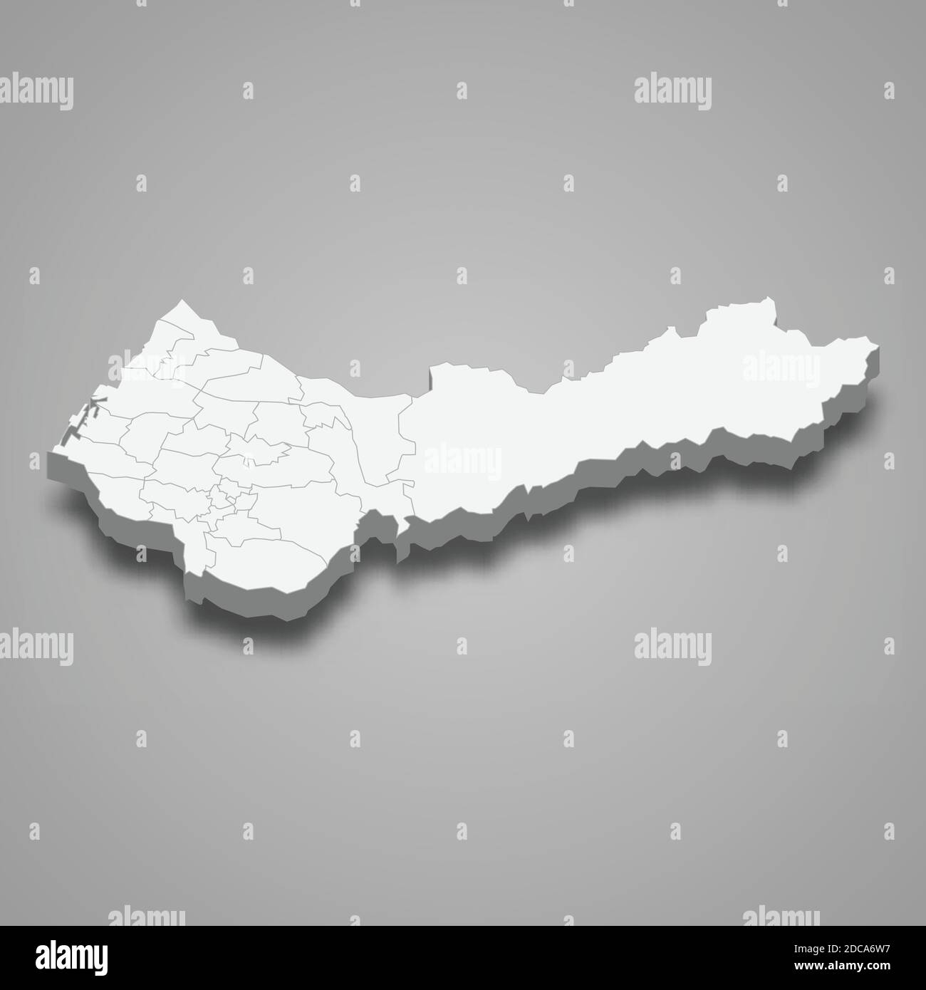 3d isometric map of Taichung City is a region of Taiwan, vector illustration Stock Vector