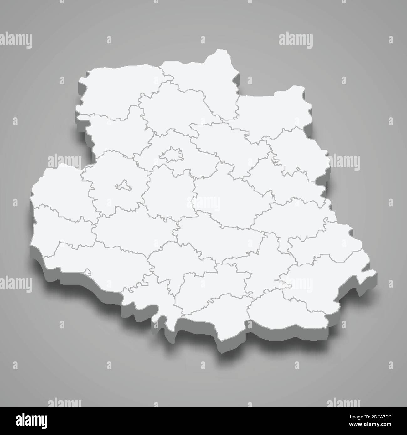 3d isometric map of Vinnytsia oblast is a region of Ukraine, vector illustration Stock Vector