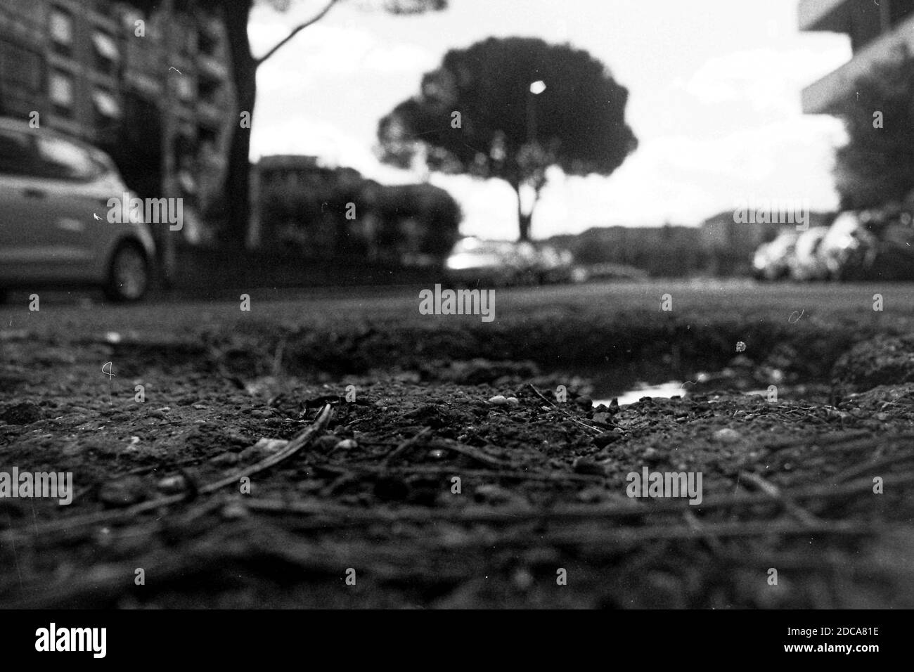 Roma quartiere torre spaccata Stock Photo