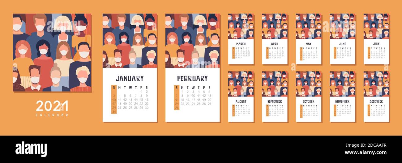 Happy New Year 2021 Square Calendar Or Planner People Of Different Nationalities Wearing Medical Masks Global Society Cultural Diversity Corona V Stock Vector Image Art Alamy cultural calendar 2021