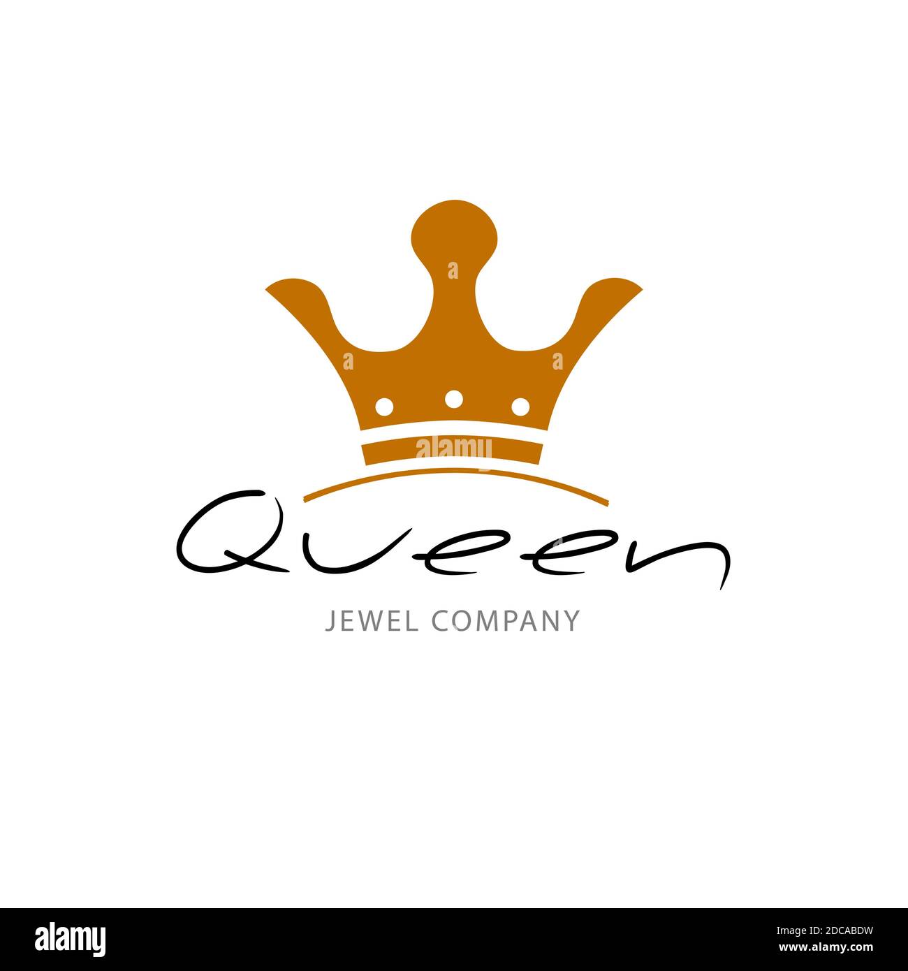 Golden sign crown queen. Design modern logos king crown for Business. Vector logotype isolated on white background. Stock Vector