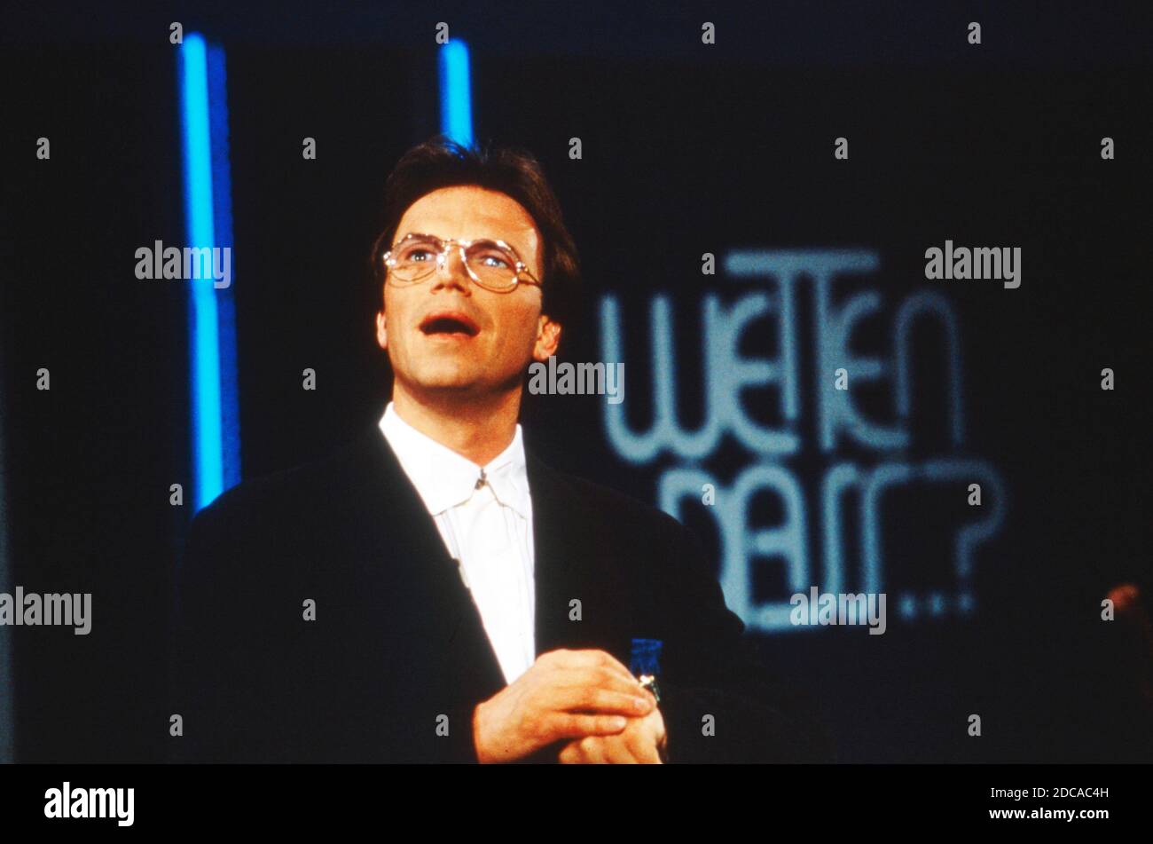 Wetten dass, Spielshow, Deutschland 1992, Moderator Wolfgang Lippert Stock Photo
