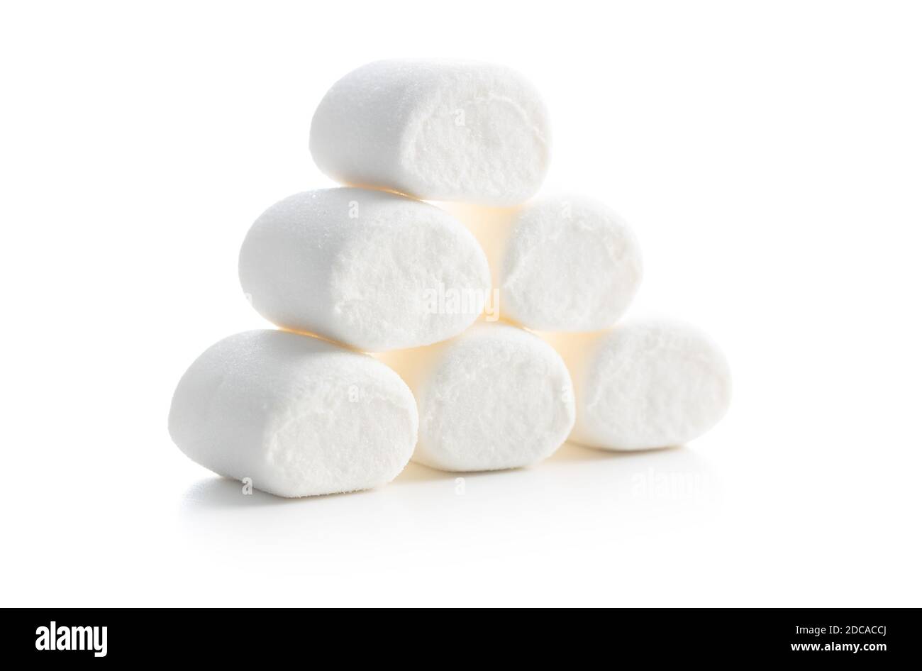 White sweet marshmallows candy isolated on white background Stock Photo ...
