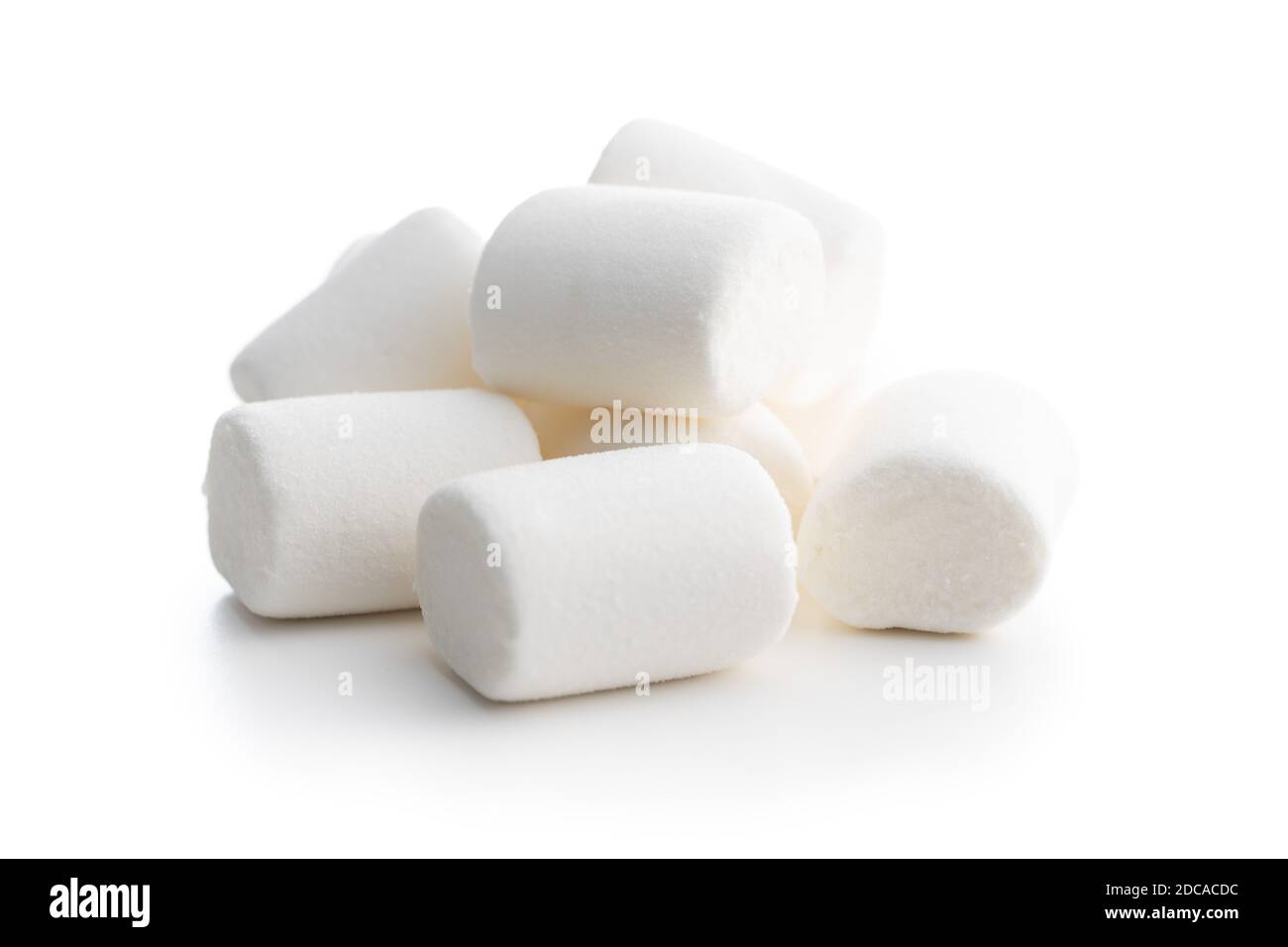 White sweet marshmallows candy isolated on white background Stock Photo ...