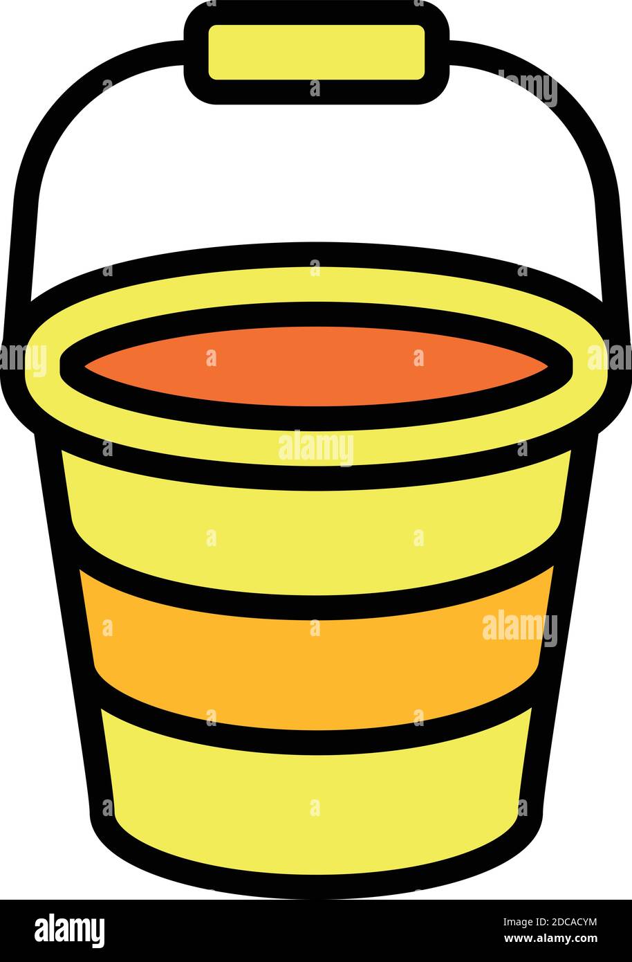 Baby bucket toy icon. Outline baby bucket toy vector icon for web