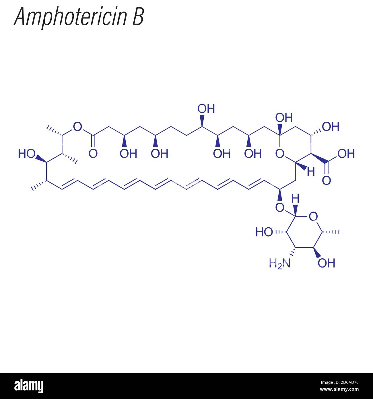 Skeletal Formula Of Amphotericin B. Drug Chemical Molecule Stock Vector ...