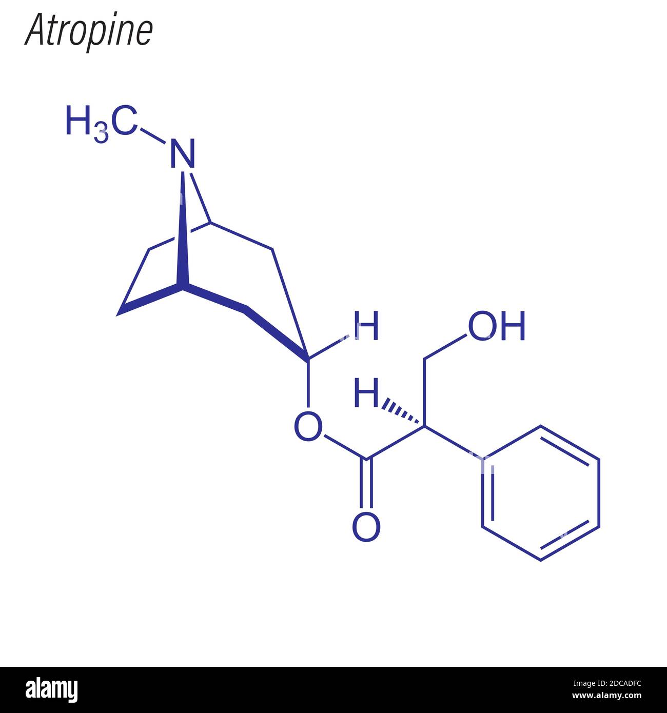 Skeletal formula of Atropine. Drug chemical molecule Stock Vector Image ...