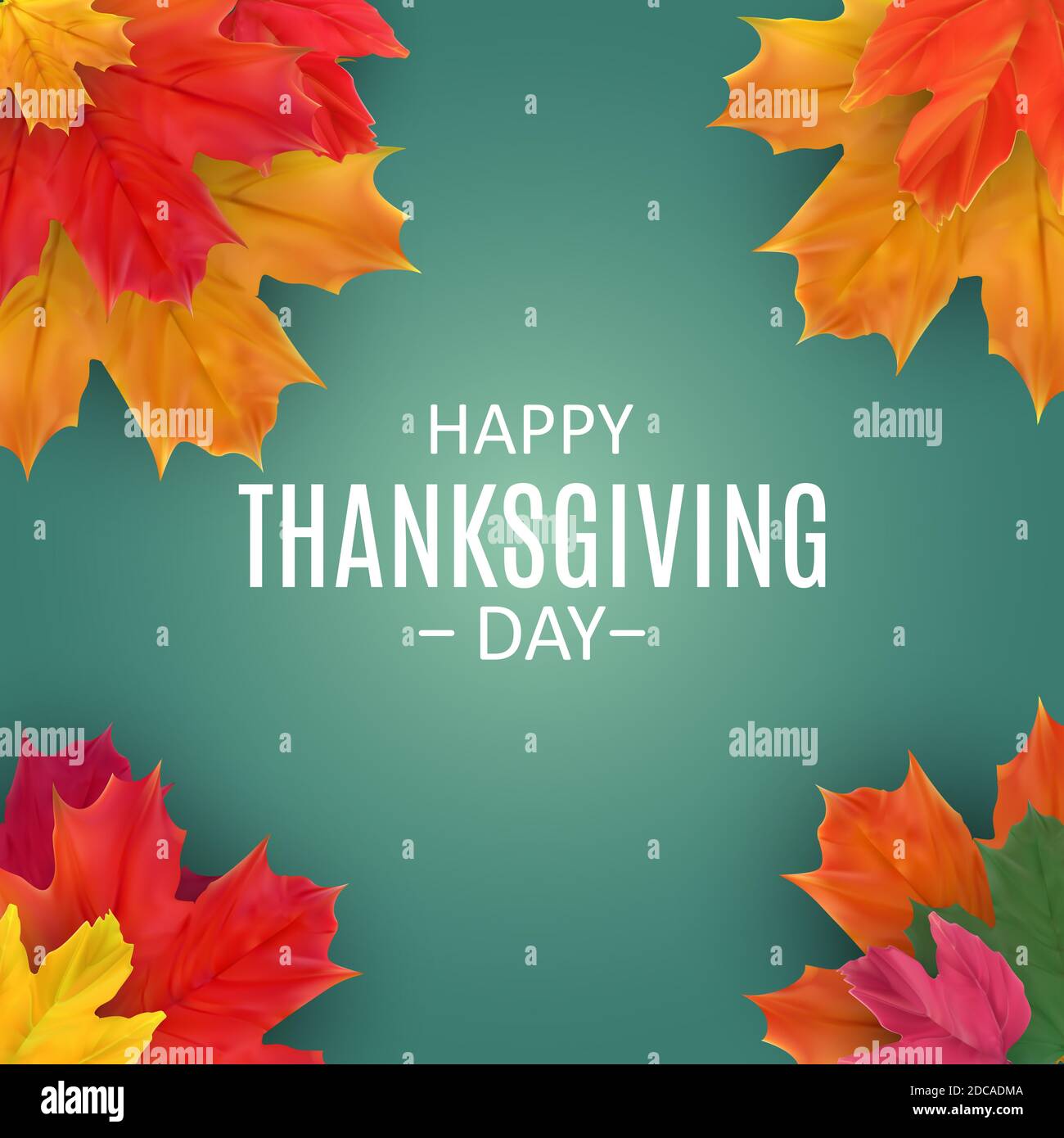 Happy Thanksgiving Day Background with Shiny Autumn Natural Leaves ...