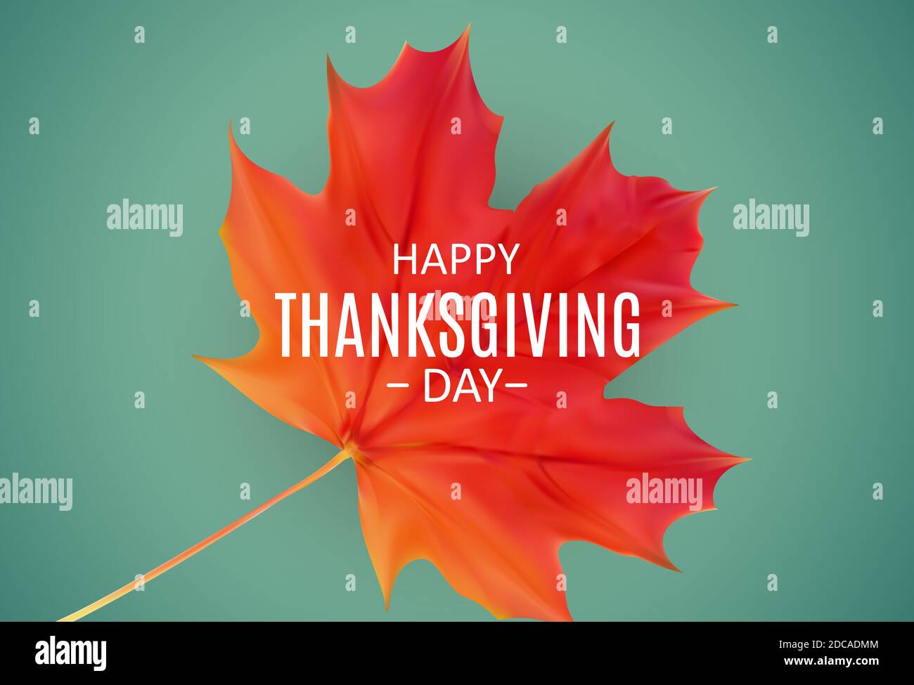 Happy Thanksgiving Day Background with Shiny Autumn Natural Leaves ...