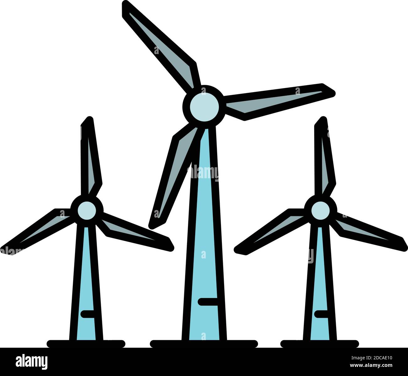 Wind turbine plant icon. Outline wind turbine plant vector icon for web ...