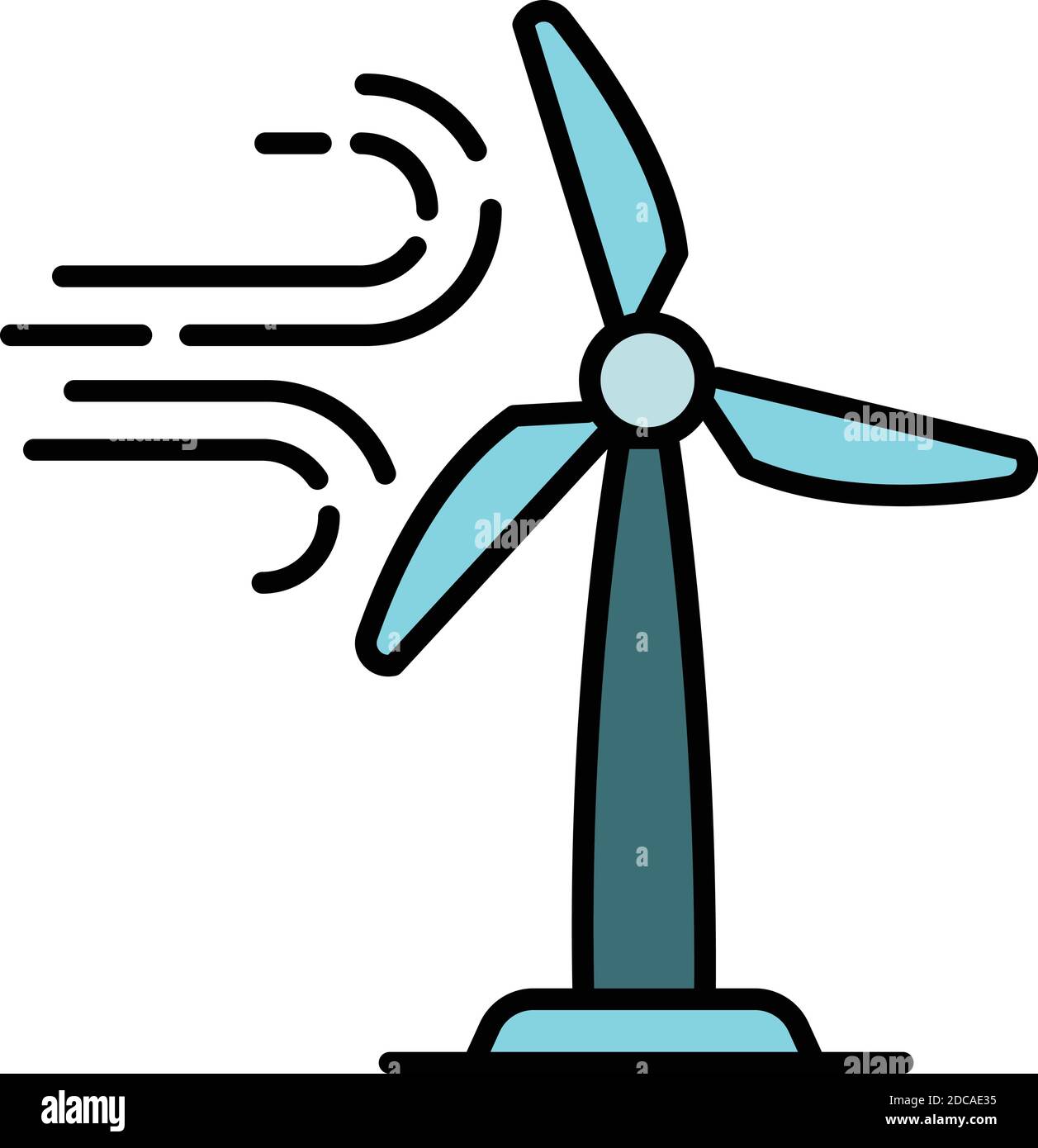 Eco wind turbine icon. Outline eco wind turbine vector icon for web ...