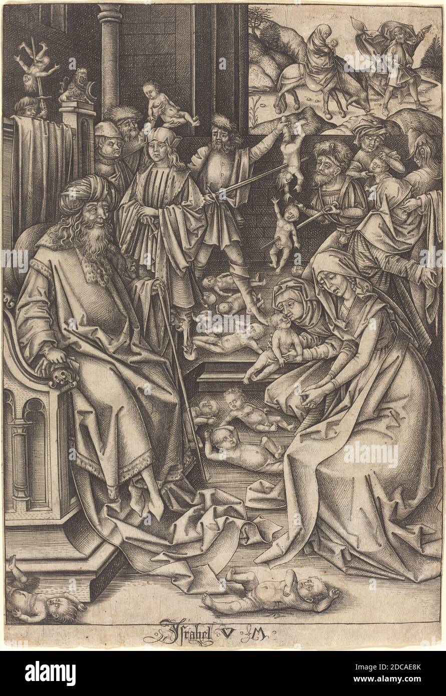 Israhel van Meckenem, (artist), German, c. 1445 - 1503, Hans Holbein the Elder, (artist after), German, c. 1465 - 1524, Massacre of the Innocents, The Life of the Virgin, (series), c. 1490/1500, engraving Stock Photo