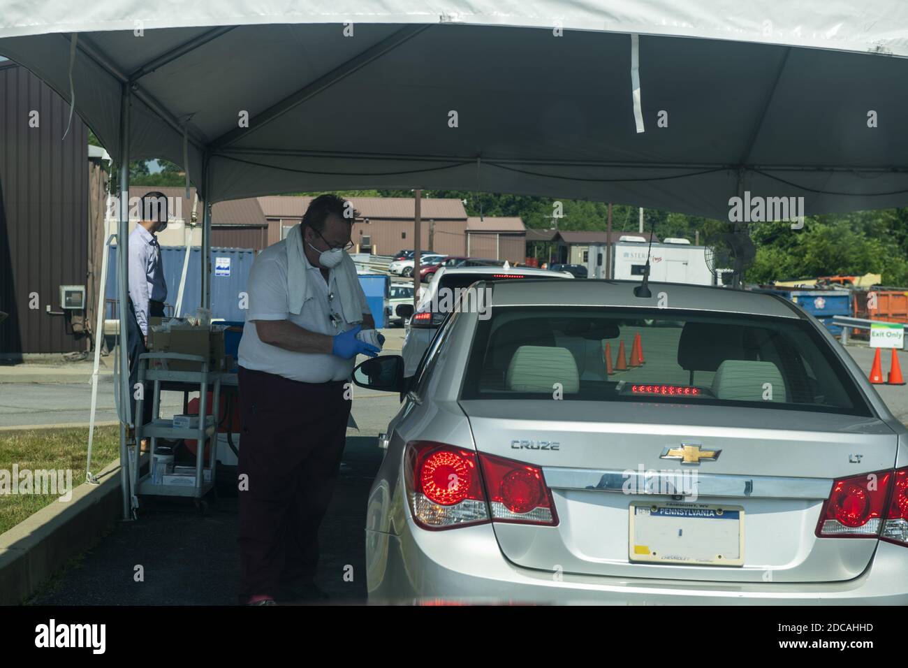 Getting Tested People MORGANTOWN, UNITED STATES - Sep 05, 2020: People in their cars getting ...