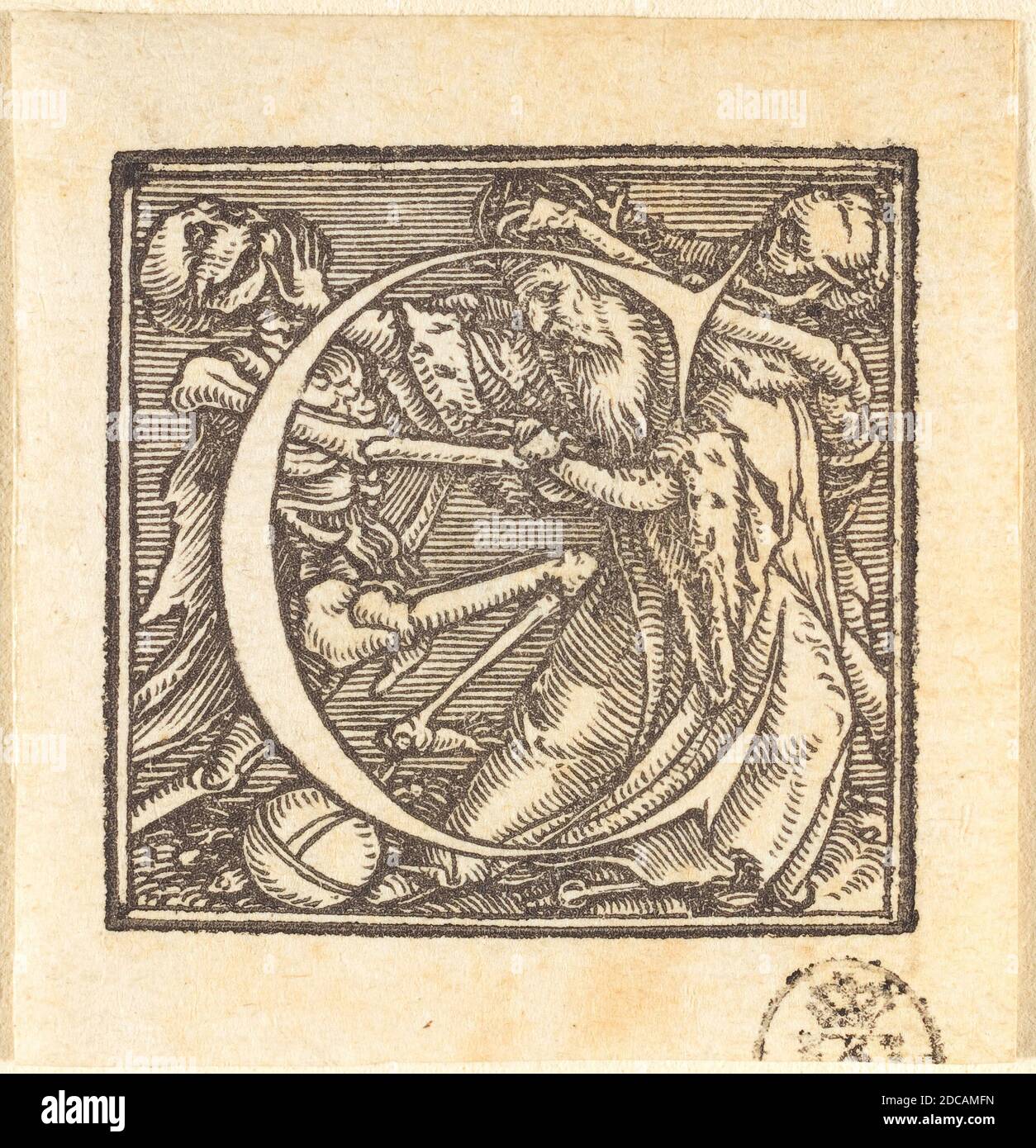 Hans Holbein the Younger, (artist), German, 1497/1498 - 1543, Letter C, Alphabet of Death, (series), woodcut Stock Photo