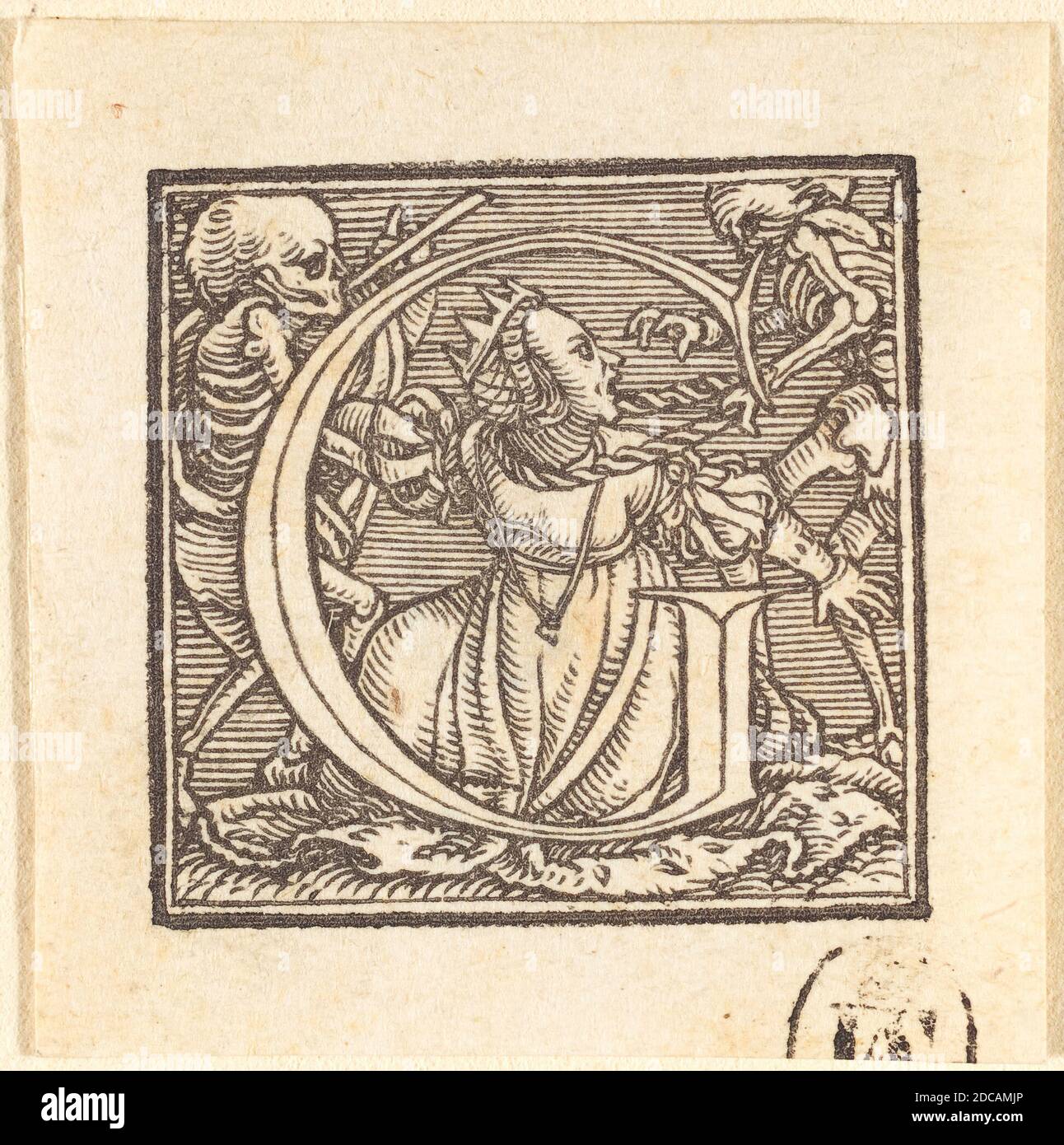 Hans Holbein the Younger, (artist), German, 1497/1498 - 1543, Letter G, Alphabet of Death, (series), woodcut Stock Photo