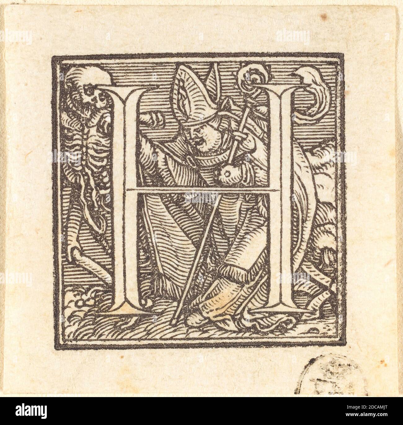 Hans Holbein the Younger, (artist), German, 1497/1498 - 1543, Letter H, Alphabet of Death, (series), woodcut Stock Photo