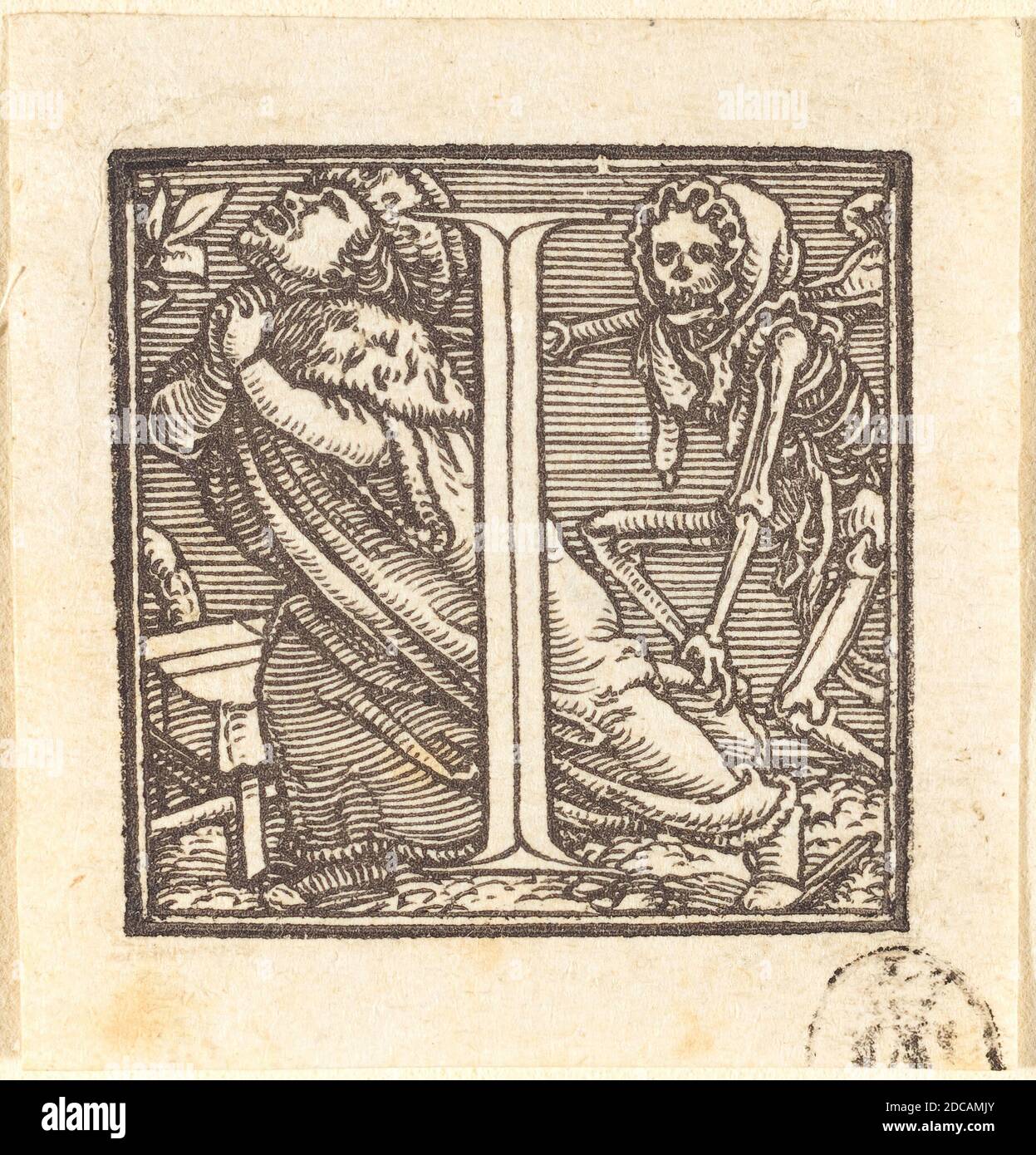 Hans Holbein the Younger, (artist), German, 1497/1498 - 1543, Letter I, Alphabet of Death, (series), woodcut Stock Photo