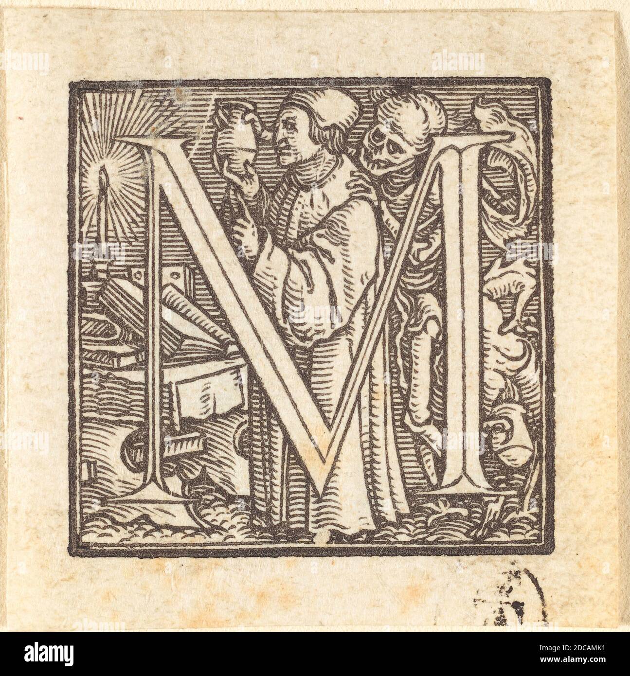 Hans Holbein The Younger Artist German 1497 1498 1543 Letter M Alphabet Of Death Series Woodcut Stock Photo Alamy