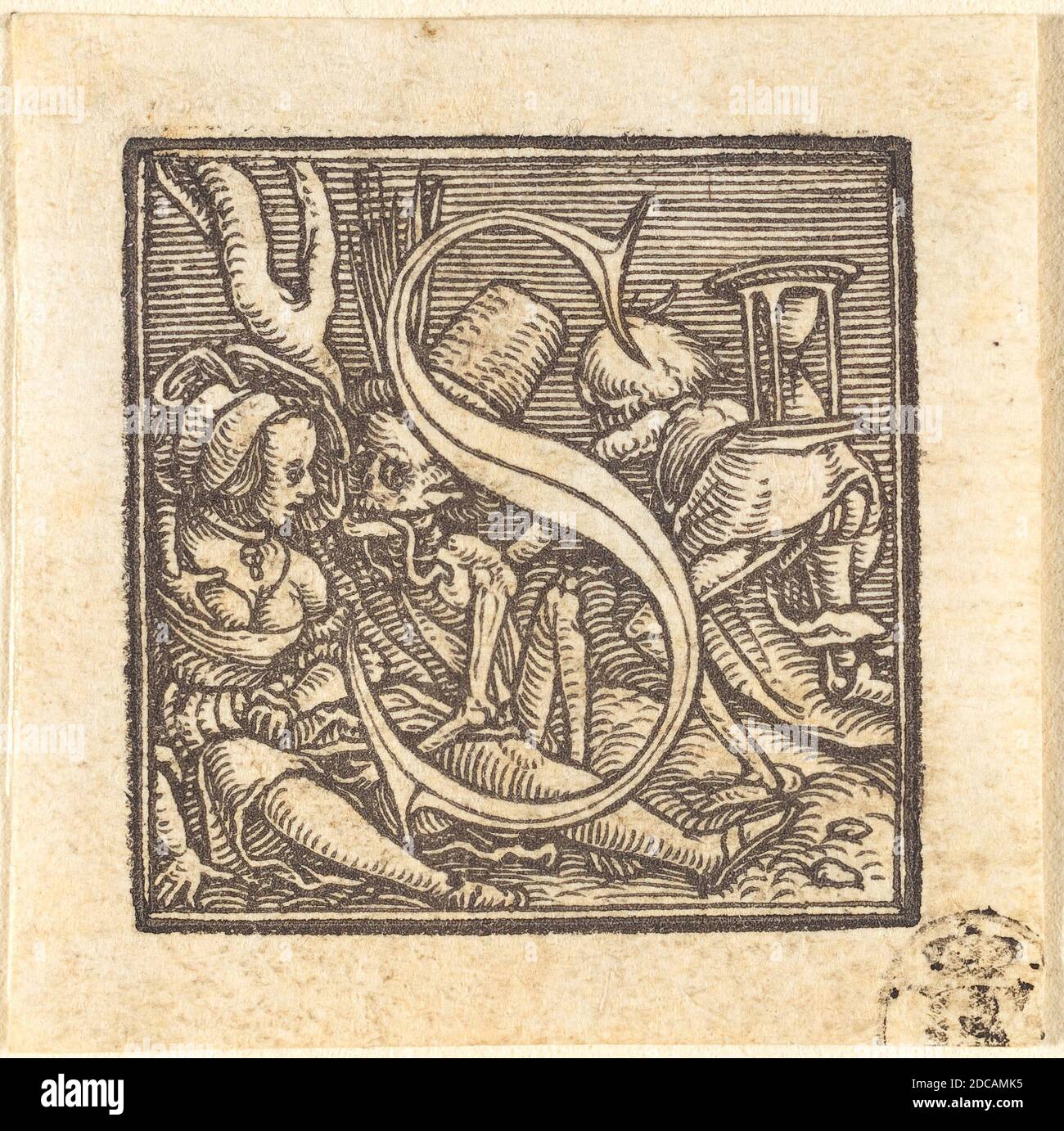 Hans Holbein the Younger, (artist), German, 1497/1498 - 1543, Letter S, Alphabet of Death, (series), woodcut Stock Photo