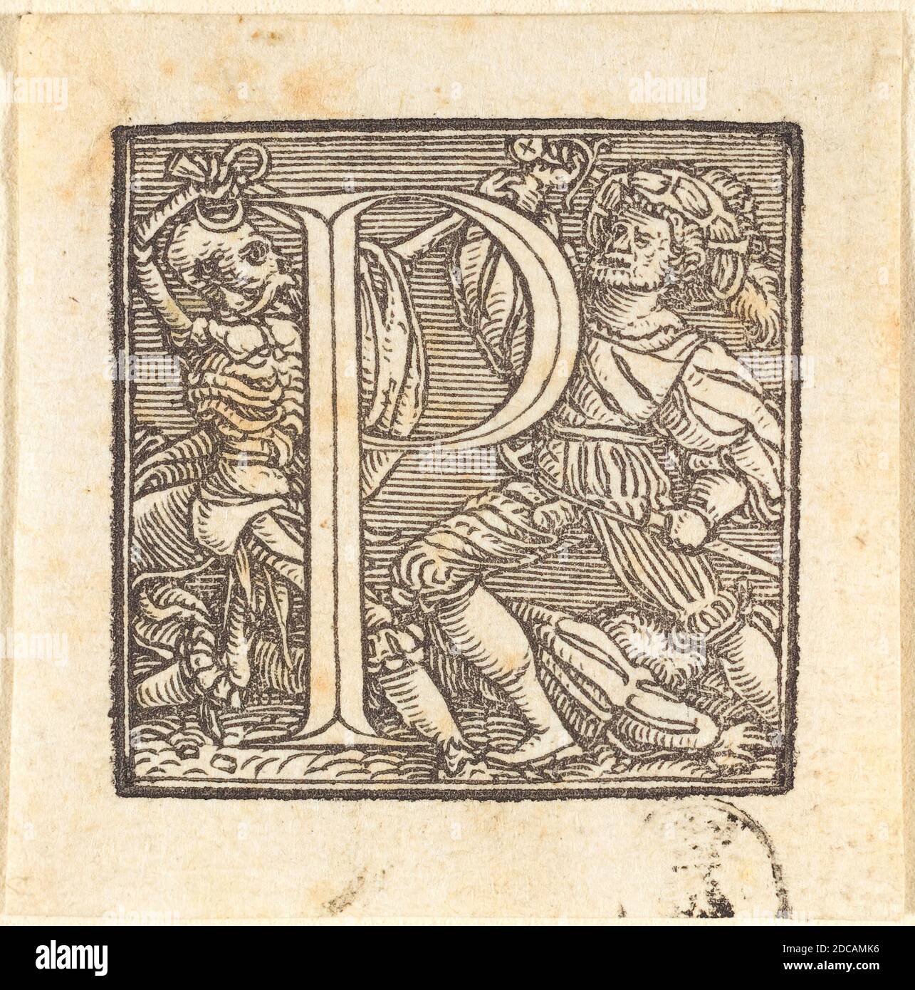 Hans Holbein the Younger, (artist), German, 1497/1498 - 1543, Letter P, Alphabet of Death, (series), woodcut Stock Photo