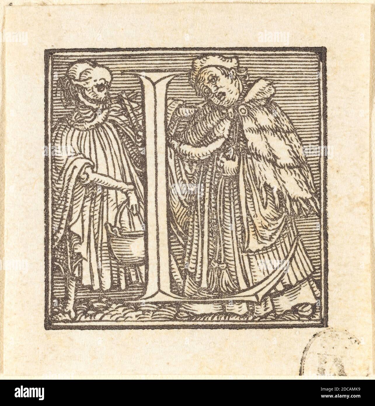 Hans Holbein the Younger, (artist), German, 1497/1498 - 1543, Letter L, Alphabet of Death, (series), woodcut Stock Photo