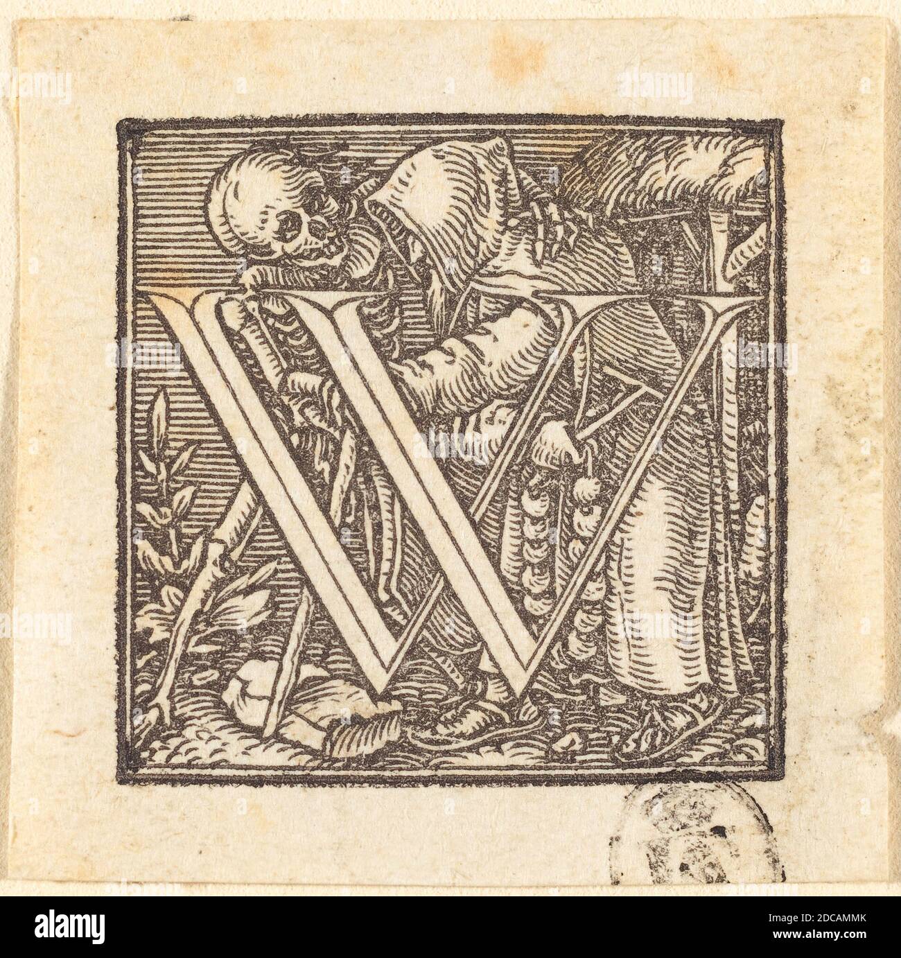 Hans Holbein the Younger, (artist), German, 1497/1498 - 1543, Letter W, Alphabet of Death, (series), woodcut Stock Photo
