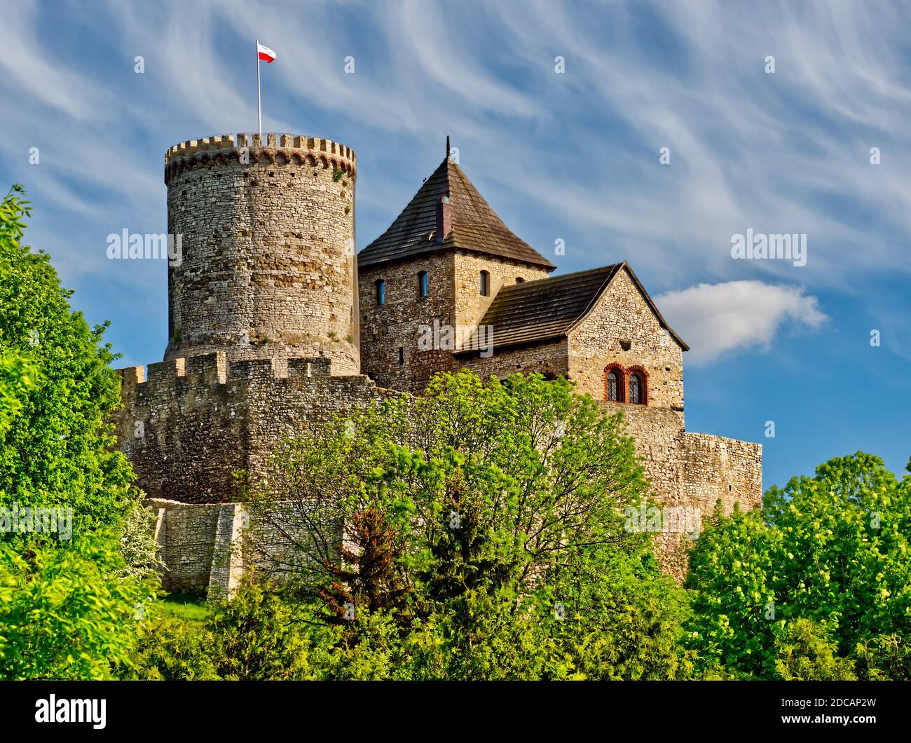 Bedzin Castle at a daytime. Stock Photo