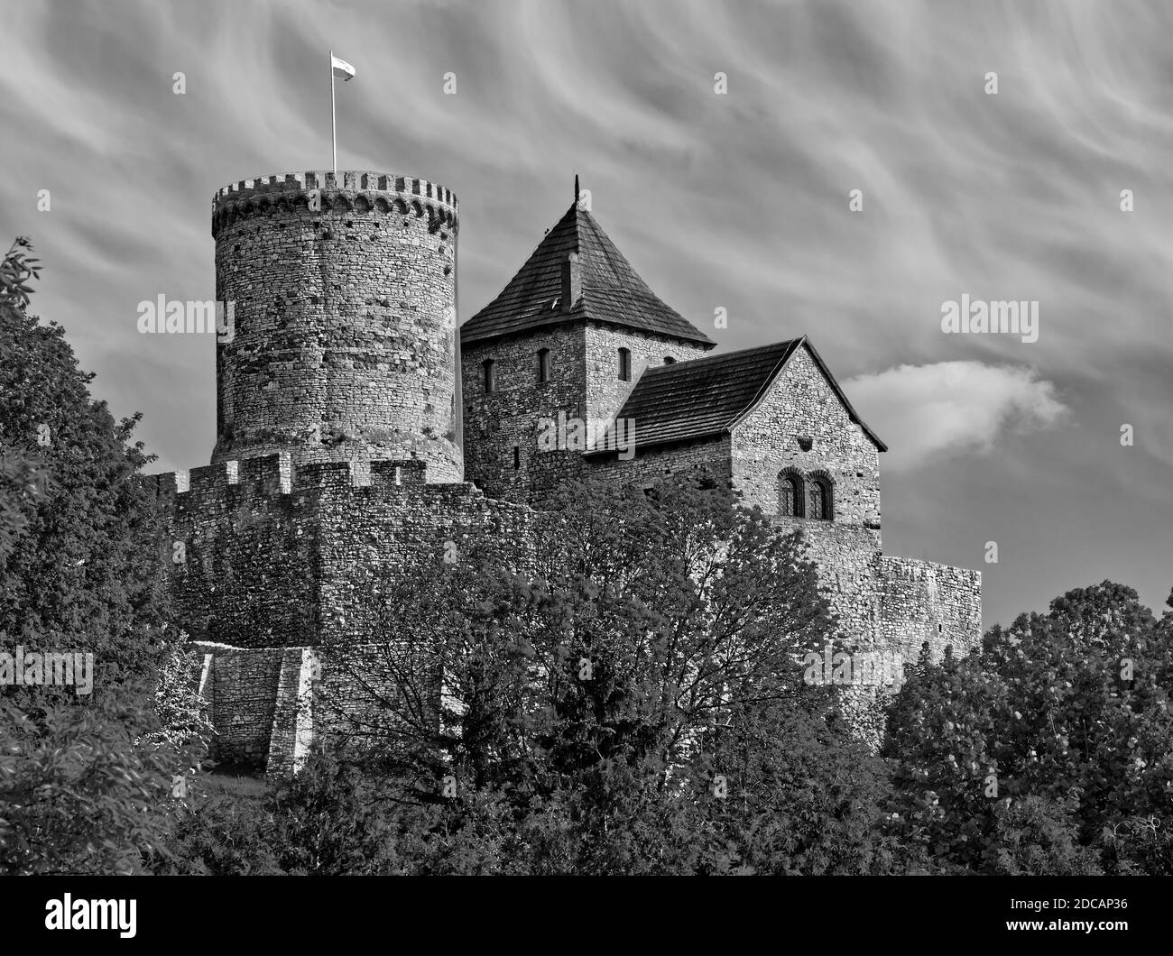 Bedzin Castle at a daytime. Stock Photo