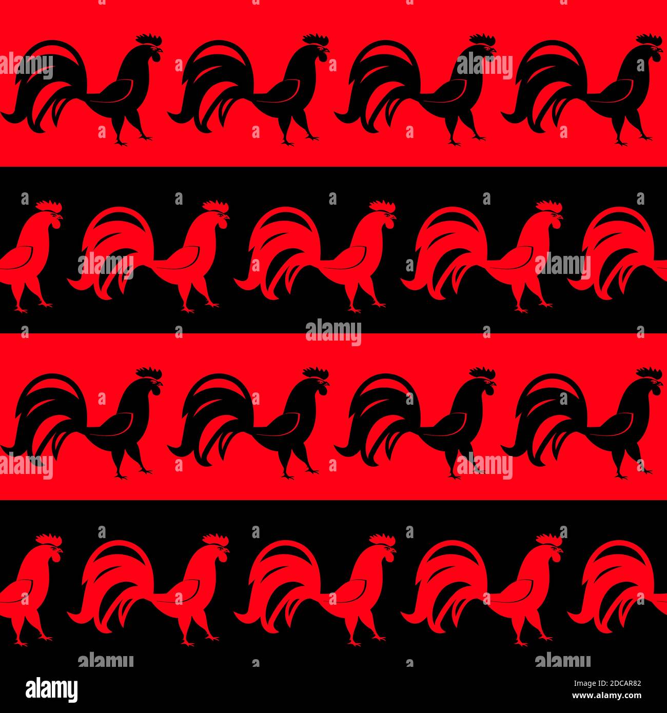Rooster Seamless Pattern Background Illustration Stock Photo - Alamy