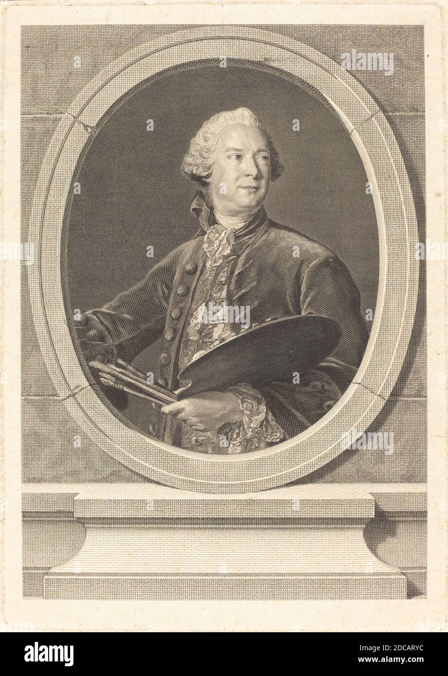 Louis-Jacques Cathelin, (artist), French, 1738/1739 - 1804, Jean-Marc Nattier, (artist after), French, 1685 - 1766, Louis Tocque, engraving on laid paper, plate: 37.3 x 26.4 cm (14 11/16 x 10 3/8 in.), sheet: 39.4 x 28.2 cm (15 1/2 x 11 1/8 in Stock Photo