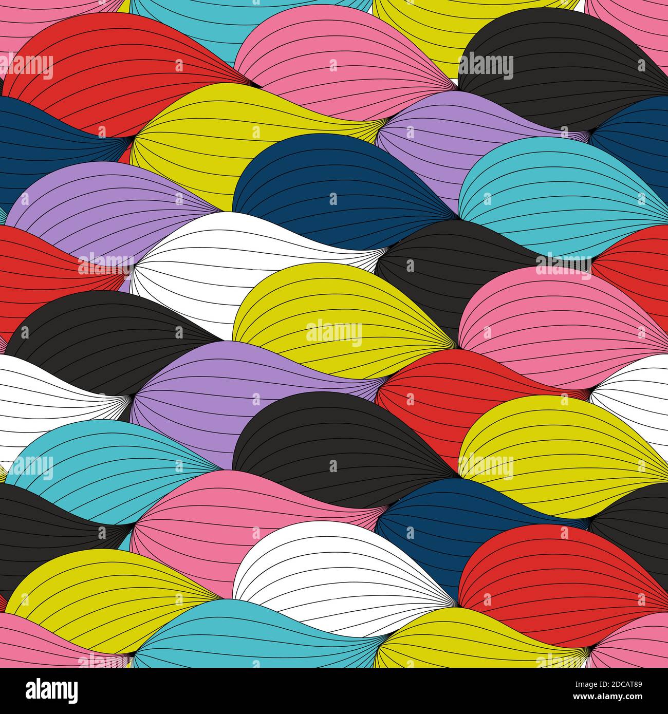 Colored Abstract Wave Seamless Pattern Background. Illustration Stock ...