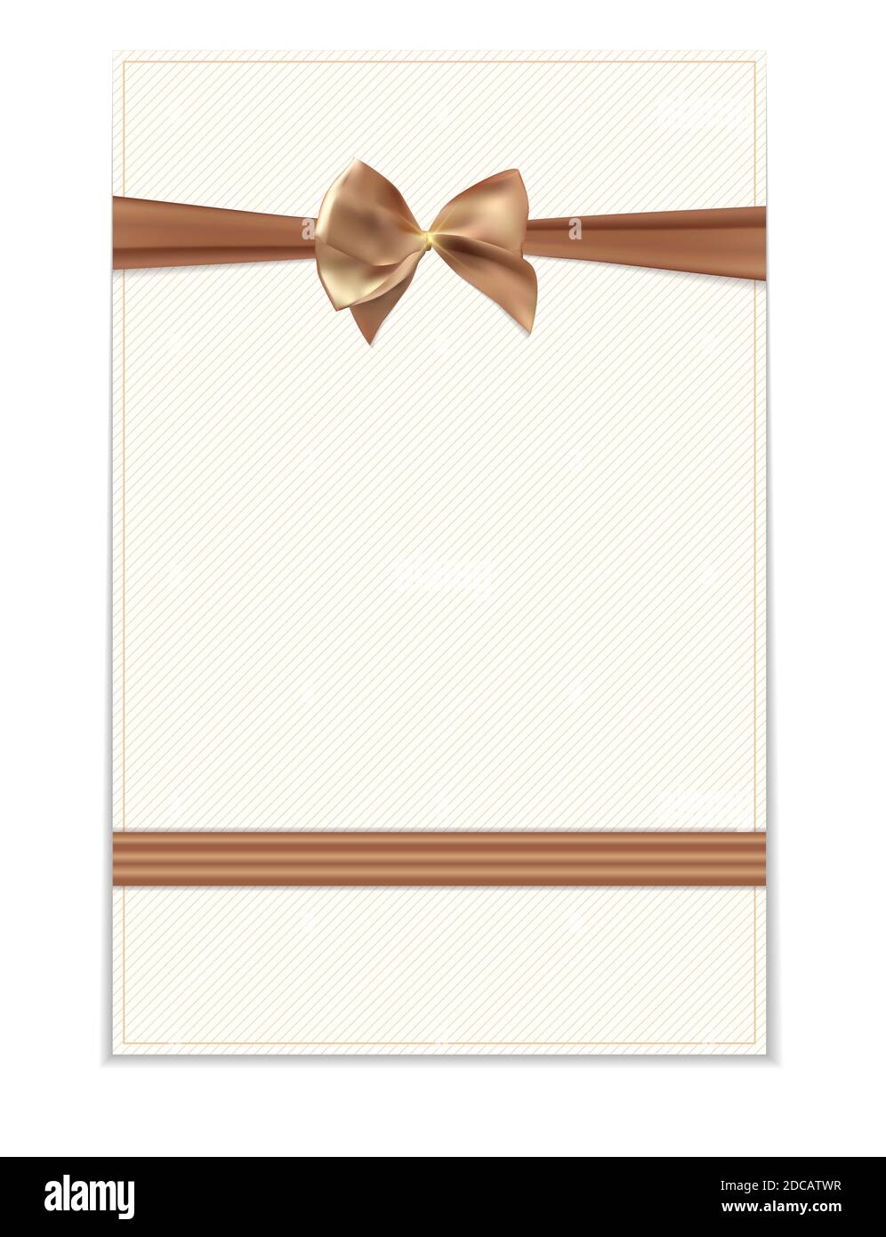 Vintage Wedding Invitation with Bow and Ribbon Template Illutsration ...