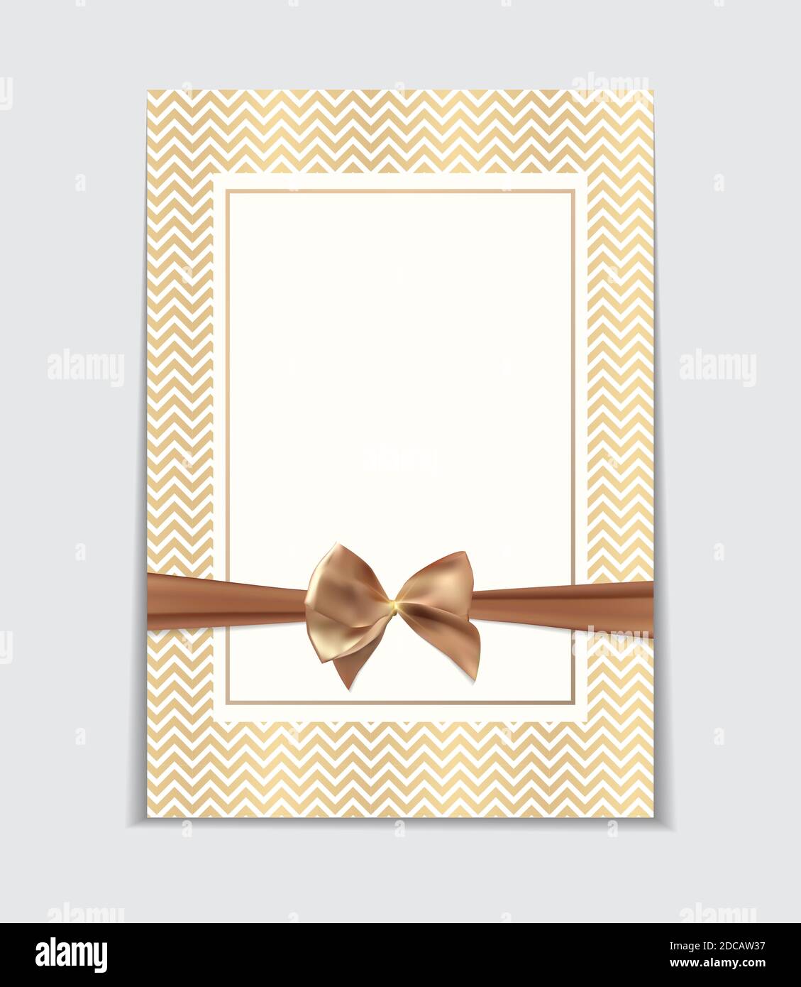 Vintage Wedding Invitation with Bow and Ribbon Template Illutsration ...