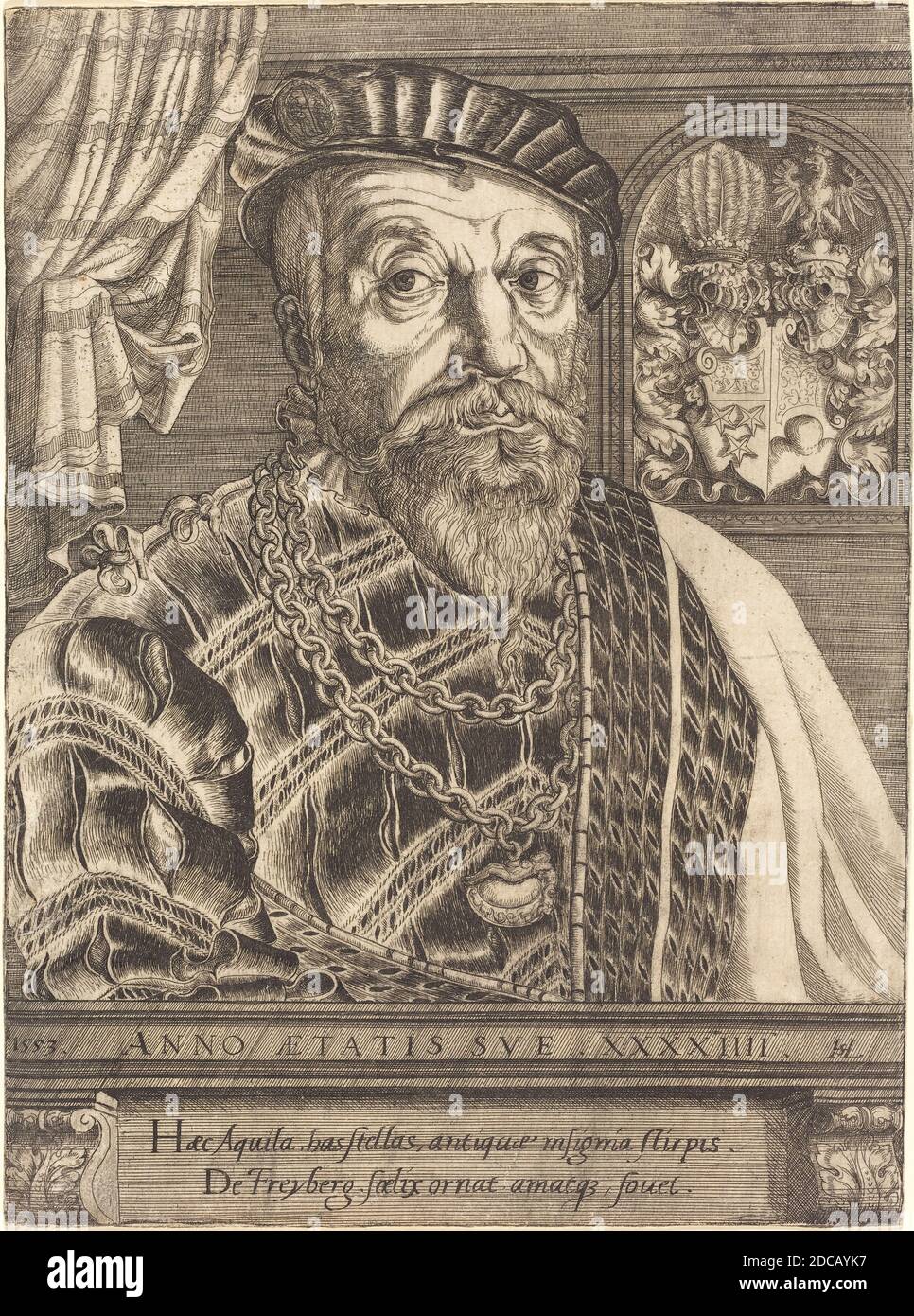 Hanns Lautensack, (artist), German, 1524 - 1561/1566, Pancraz von Freyberg Hohenschau, 1553, etching Stock Photo