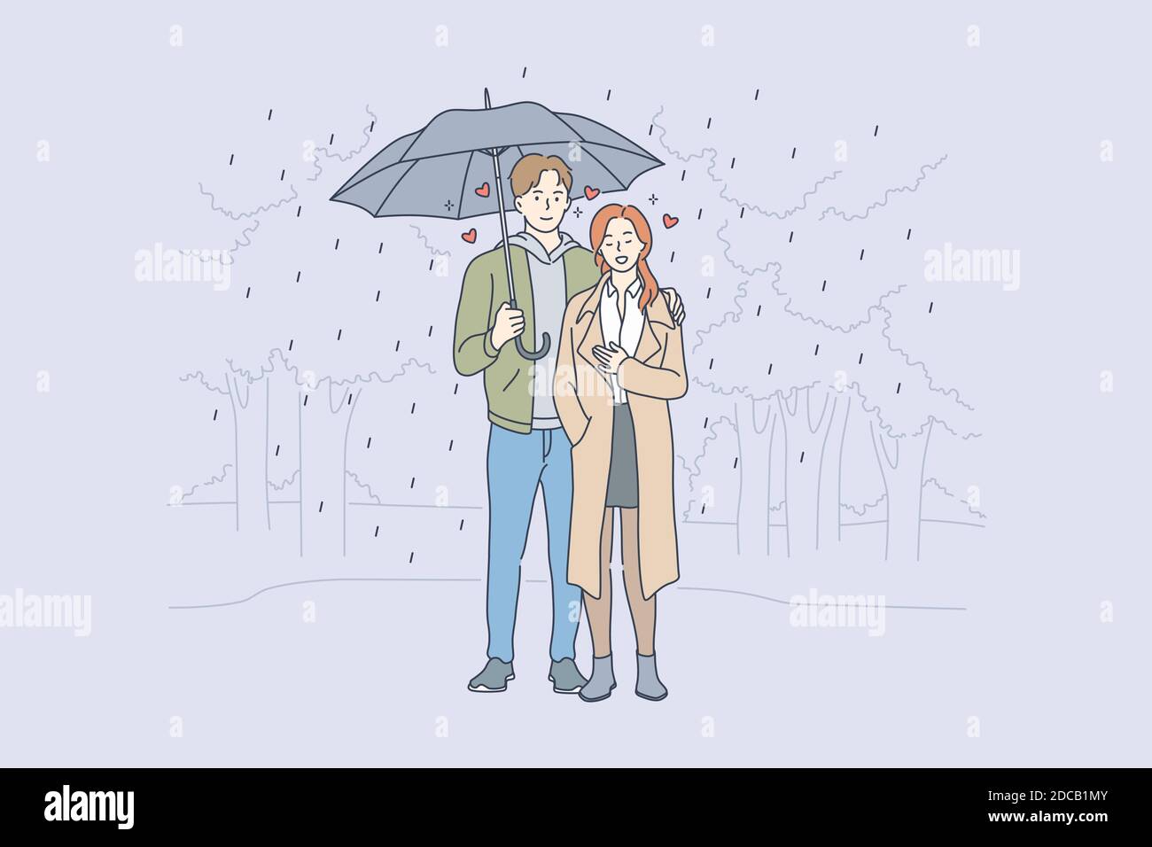 Romantic Cartoon Couple In Rain High Resolution Stock Photography And Images Alamy Romantic Cartoon Couple In Rain High Resolution Stock Photography And Images Alamy