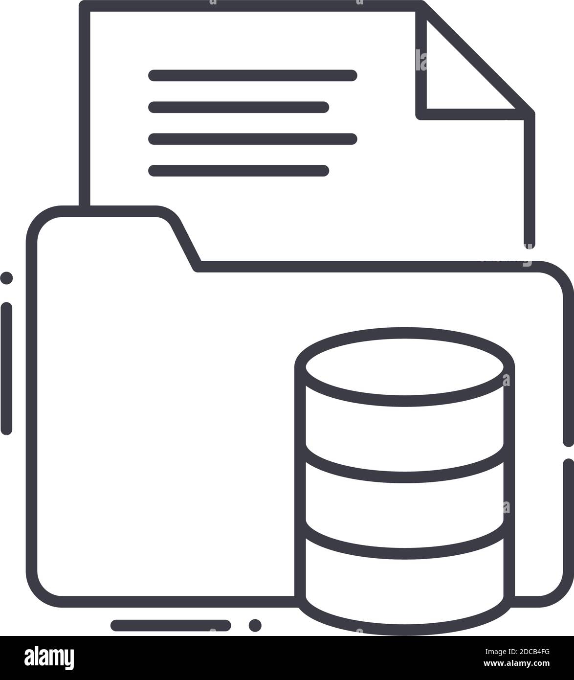 Data storage icon, linear isolated illustration, thin line vector, web ...
