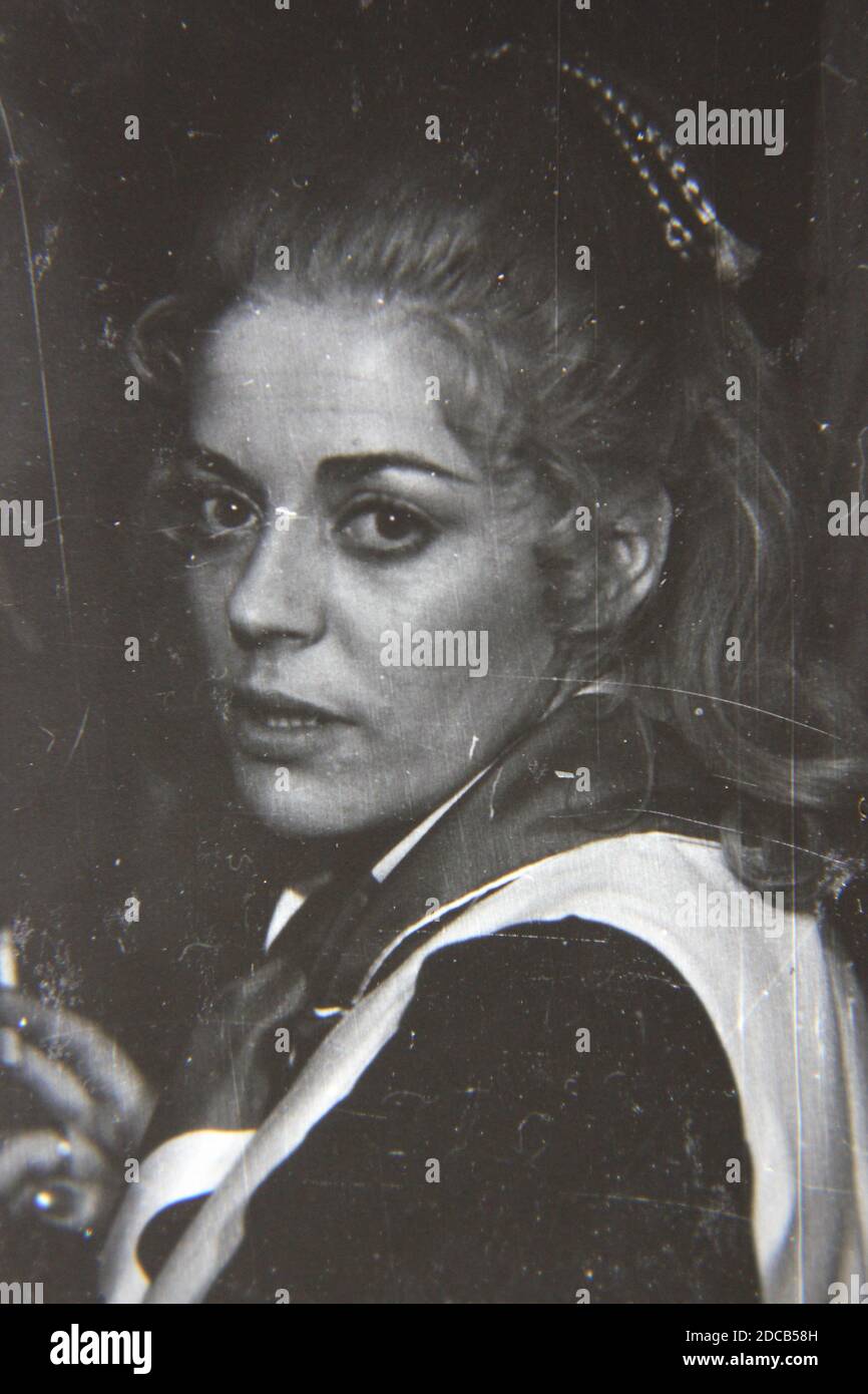 Fine 1970s vintage black and white photography of a head shot of a ...