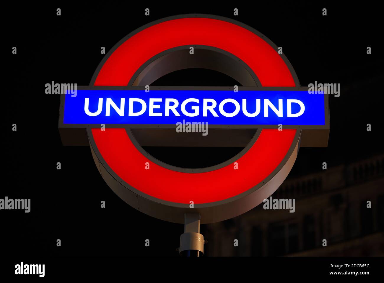 London, UK. - 19 Nov 2020: One of four illuminated PlayStation button symbols installed at Oxford Circus tube stations in a deal between Sony and Transport for London to promote the new launch of the PS5 in the U.K. Stock Photo