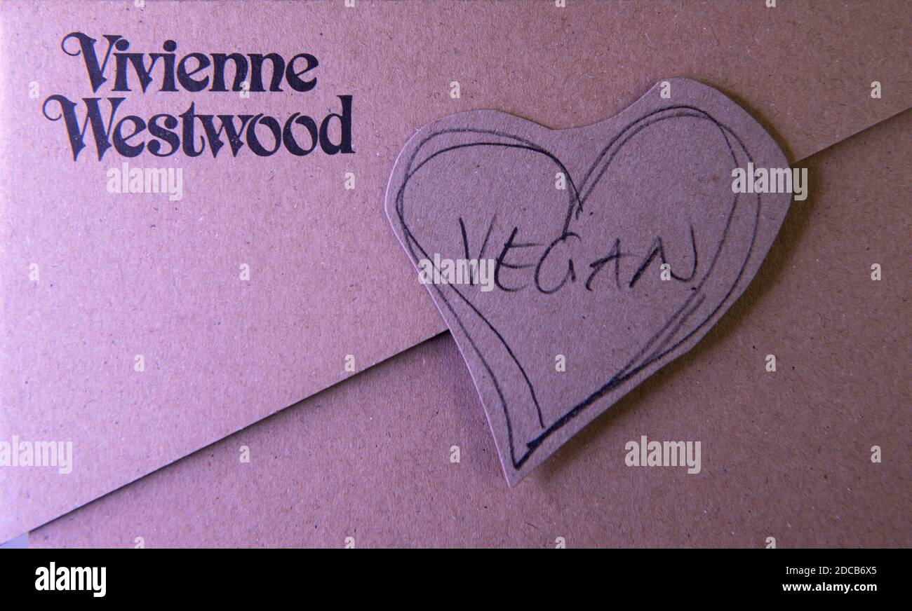 Vivienne Westwood Vegan branding. Stock Photo