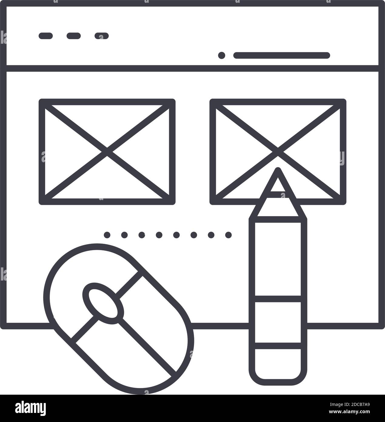 Design web page icon, linear isolated illustration, thin line vector ...