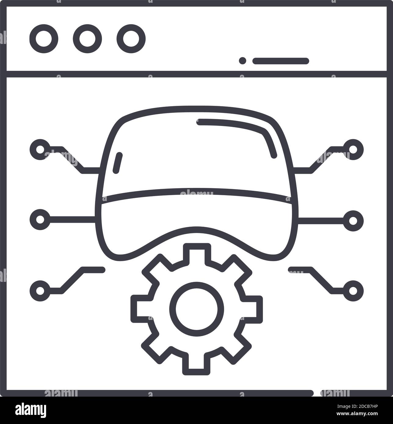 Data security concept icon, linear isolated illustration, thin line ...