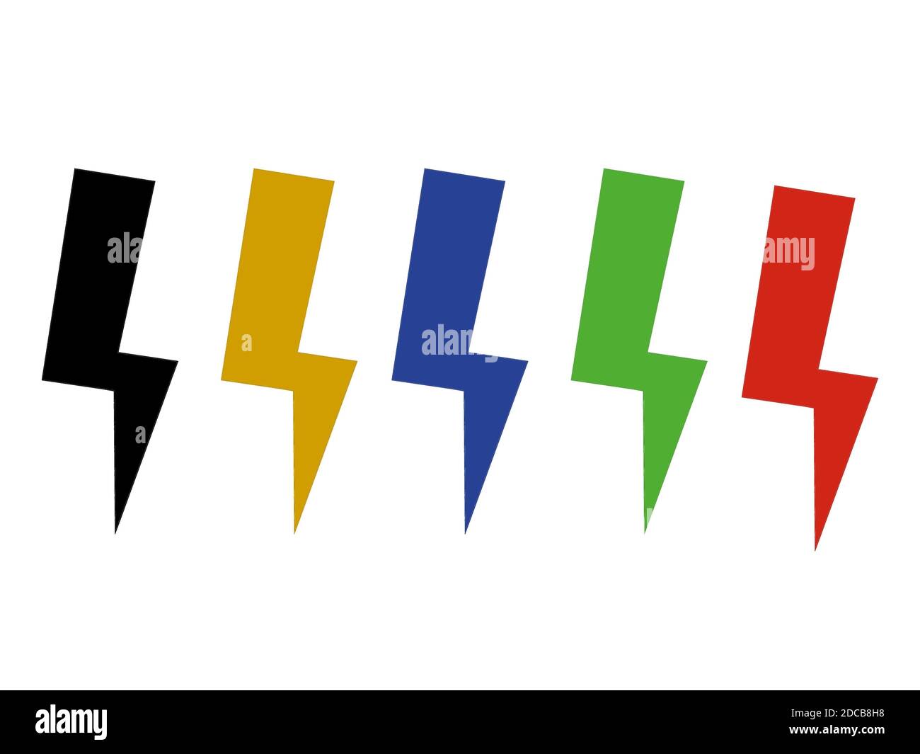 Panorama lightning vector set isolated on white background Stock Photo ...