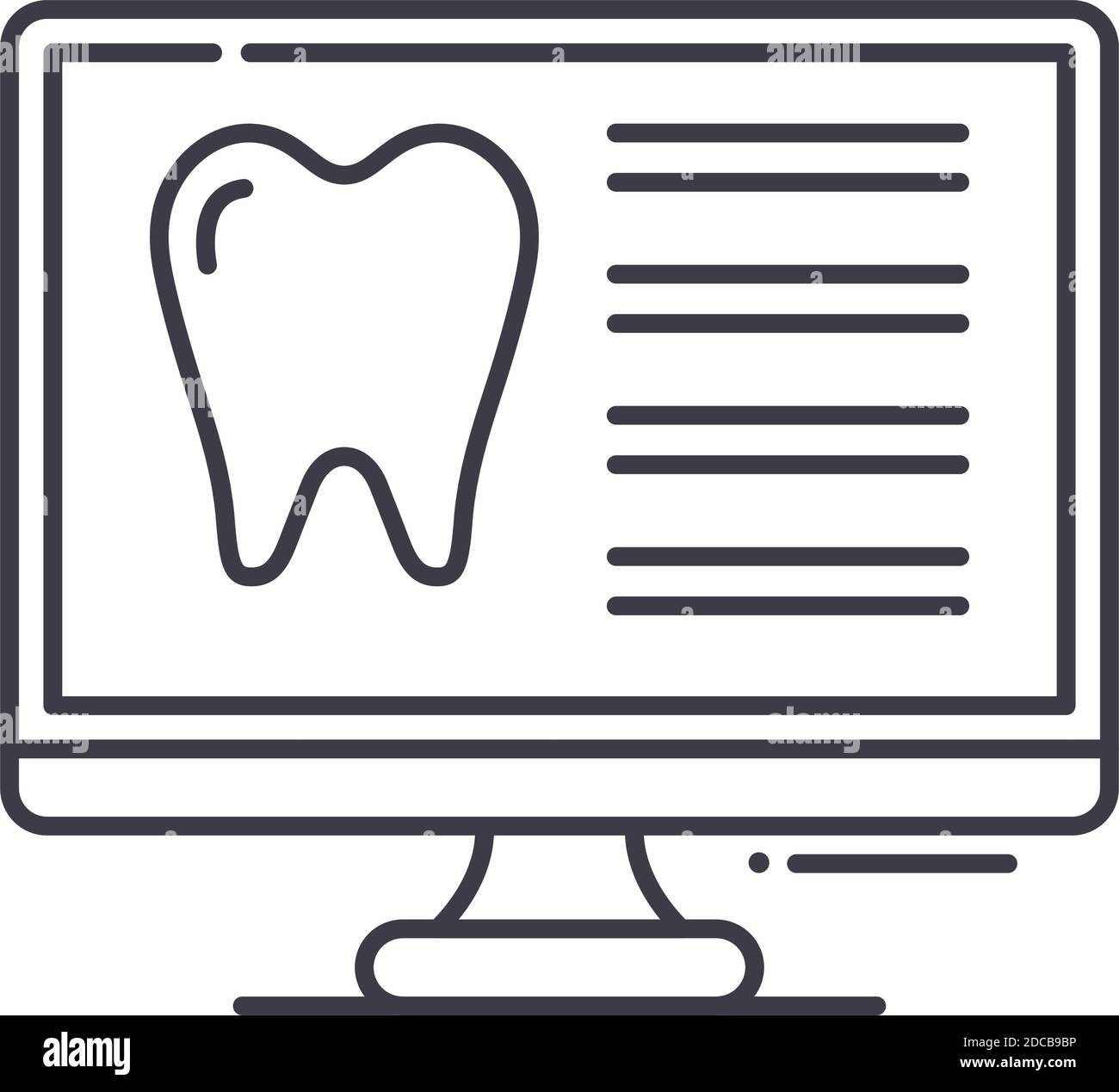 Dental report icon, linear isolated illustration, thin line vector, web design sign, outline concept symbol with editable stroke on white background. Stock Vector